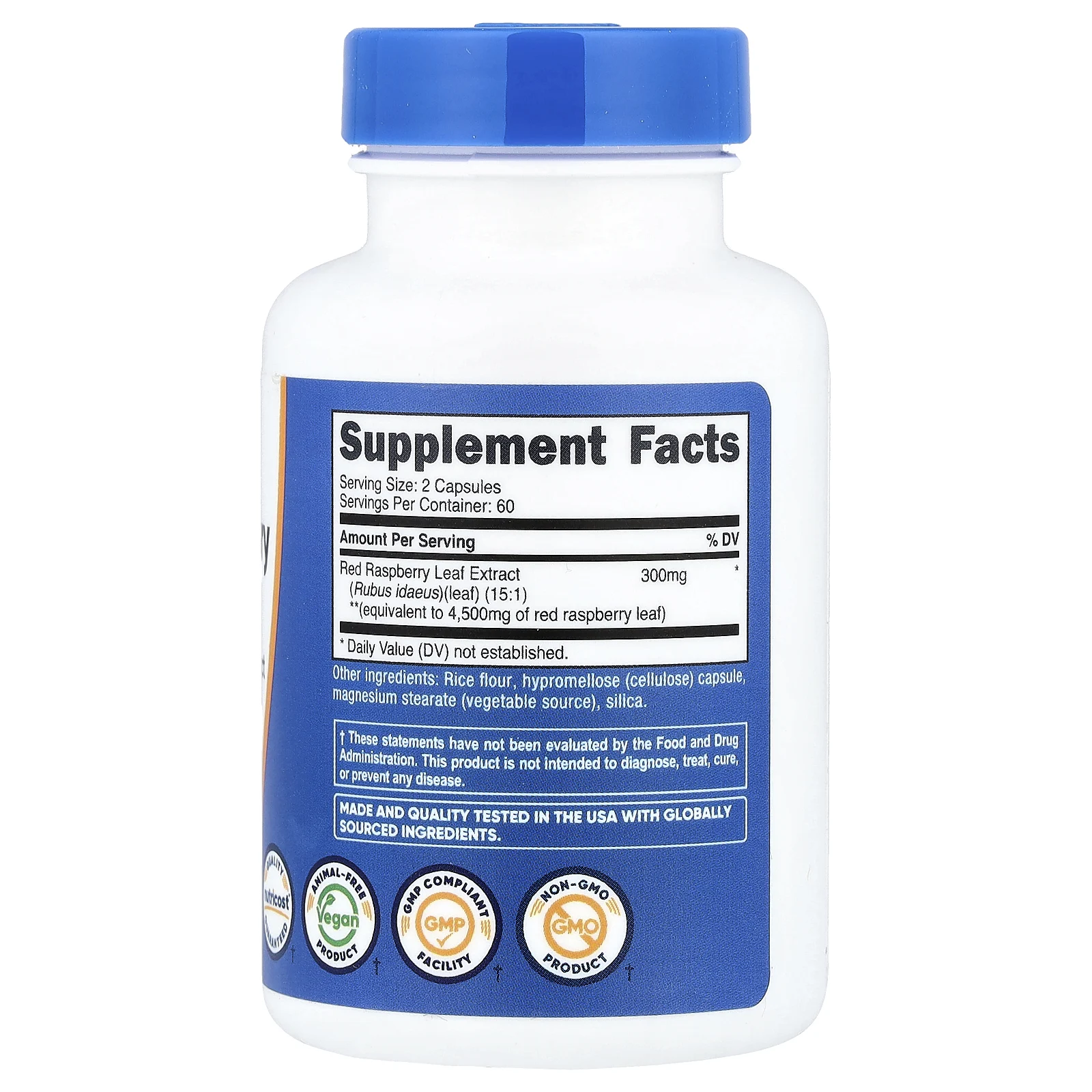 Nutricost, листья красной малины, 120 капсул (150 мг в капсуле)