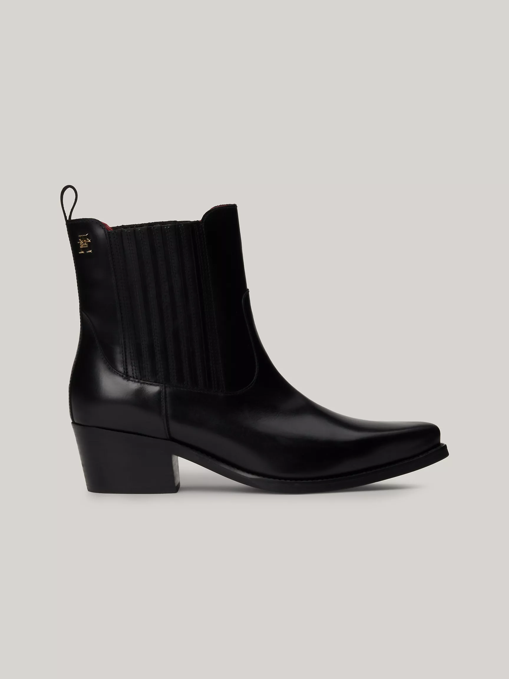 Женские ботинки Tommy Hilfiger, Кожаные ковбойские сапоги с логотипом TH