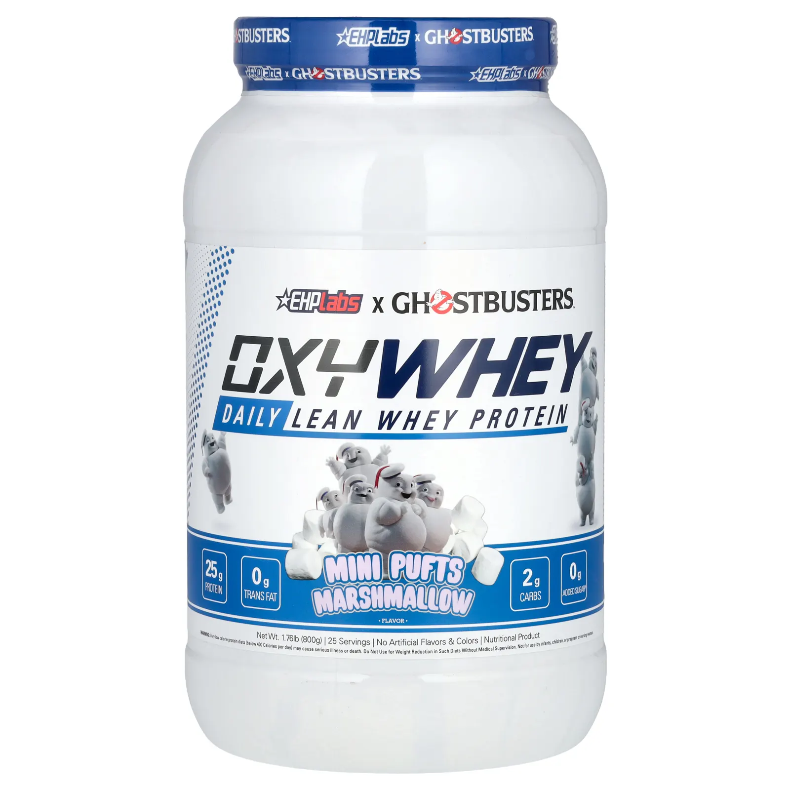 EHPlabs, Ghostbusters ™, OxyWhey, постный сывороточный протеин для ежедневного приема, зефир в мини-пуфтах, 800 г (1,76 фунта)