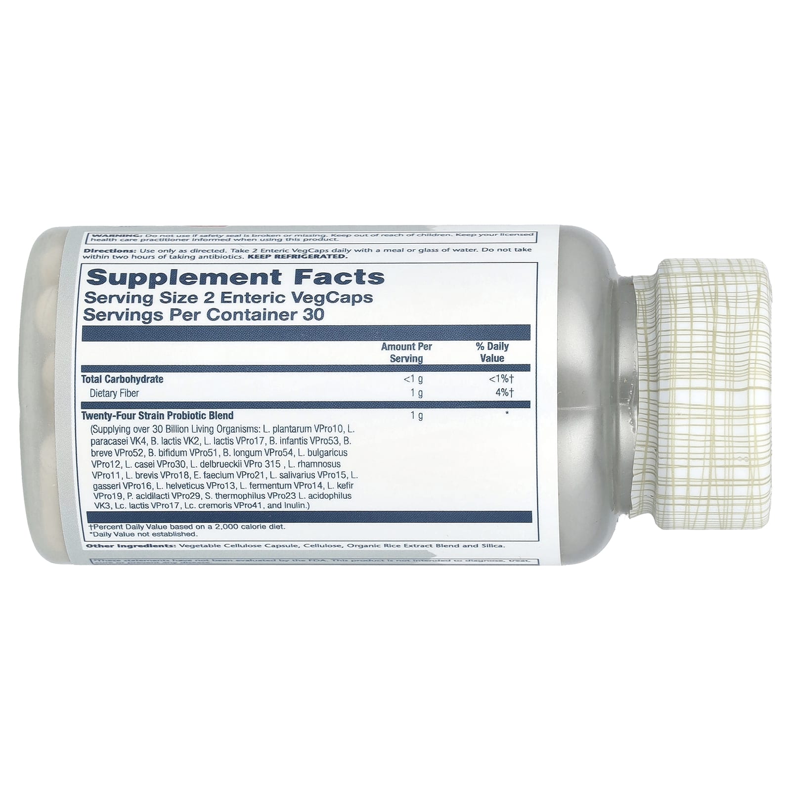 Solaray, Super Multidophilus, 30 млрд, 60 вегетарианских капсул, покрытых кишечнорастворимой оболочкой (15 млрд КОЕ в 1 капсуле)