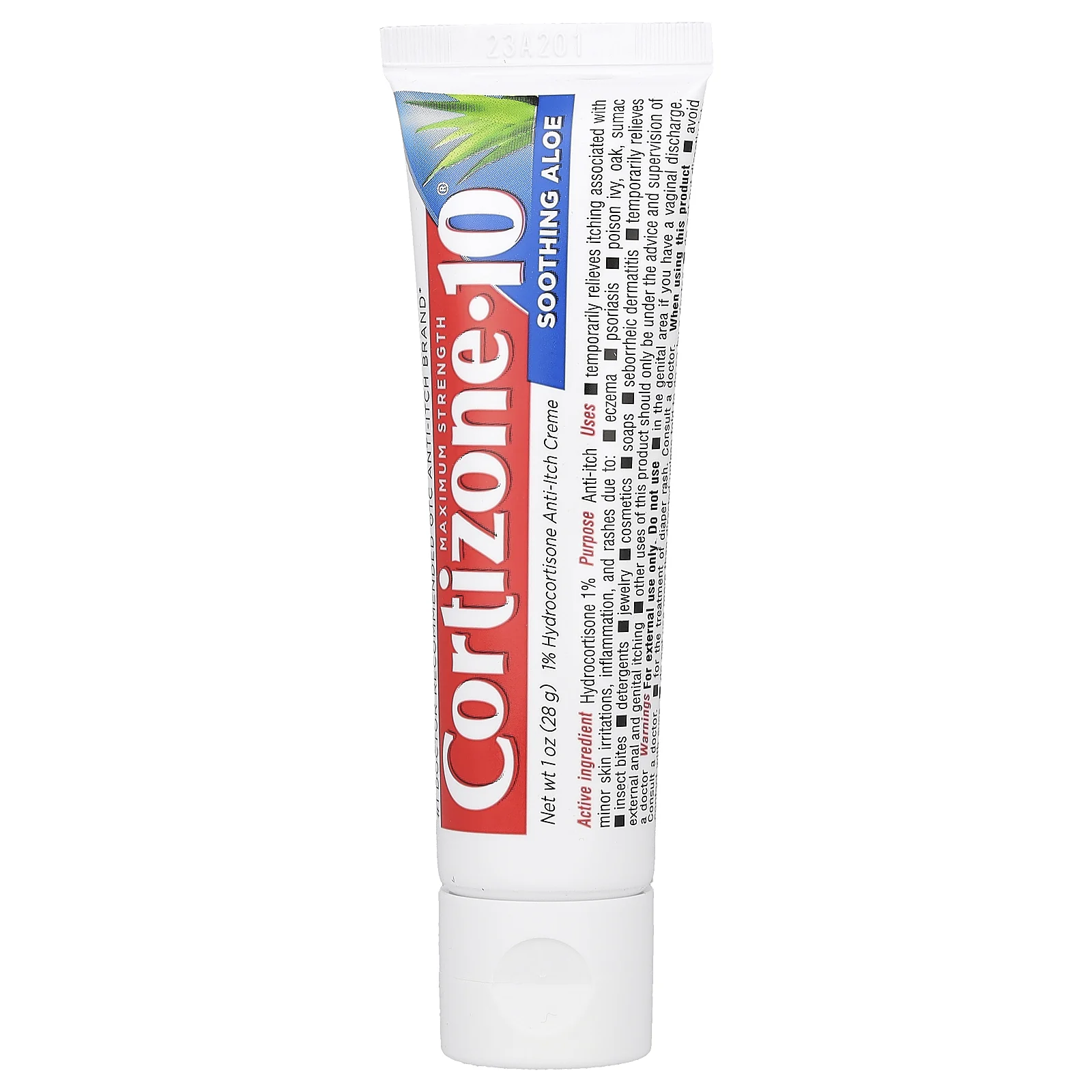 Cortizone 10, Maximum Strength, успокаивающий крем с алоэ, 28 г (1 унция)