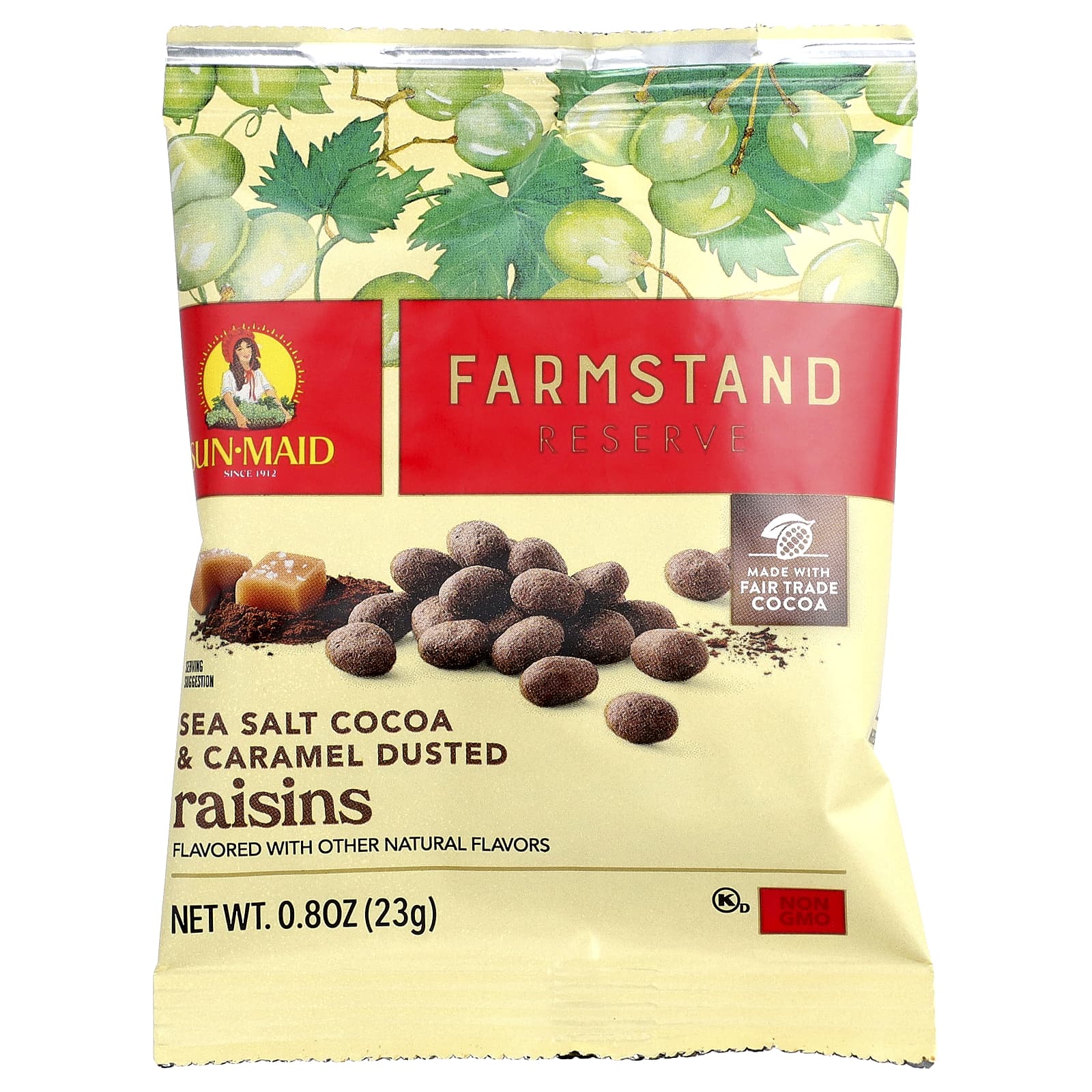 Sun-Maid, Farmstanding Reserve™, изюм, с морской солью, какао и карамелью, 5 пакетиков по 23 г (0,8 унции)