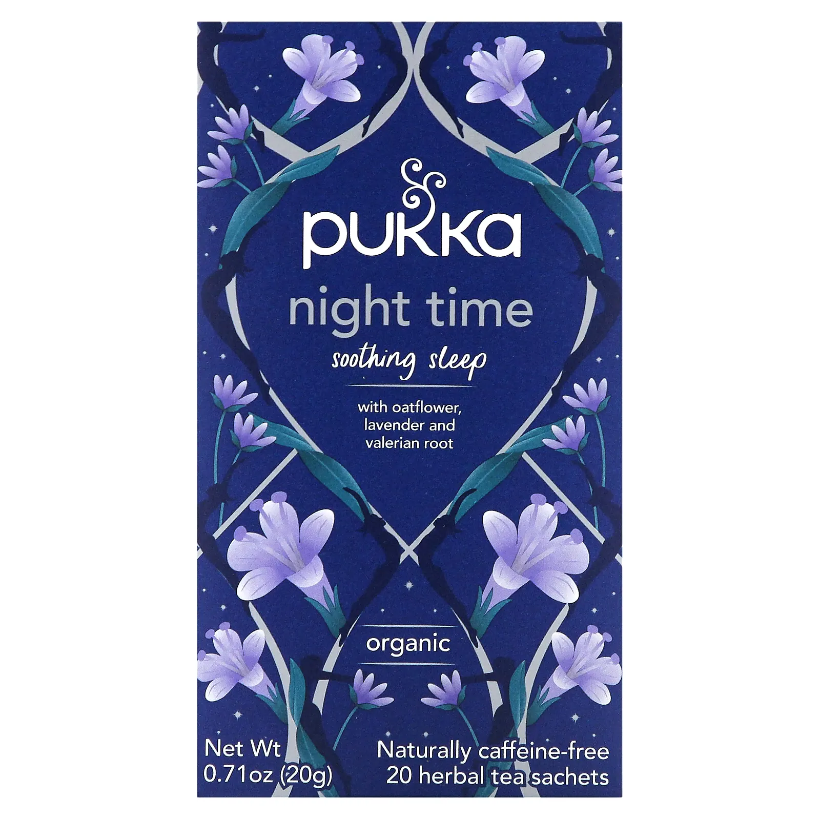 Pukka Herbs, органический травяной чай, для приема перед сном, без кофеина, 20 пакетиков, 20 г (0,71 унции)