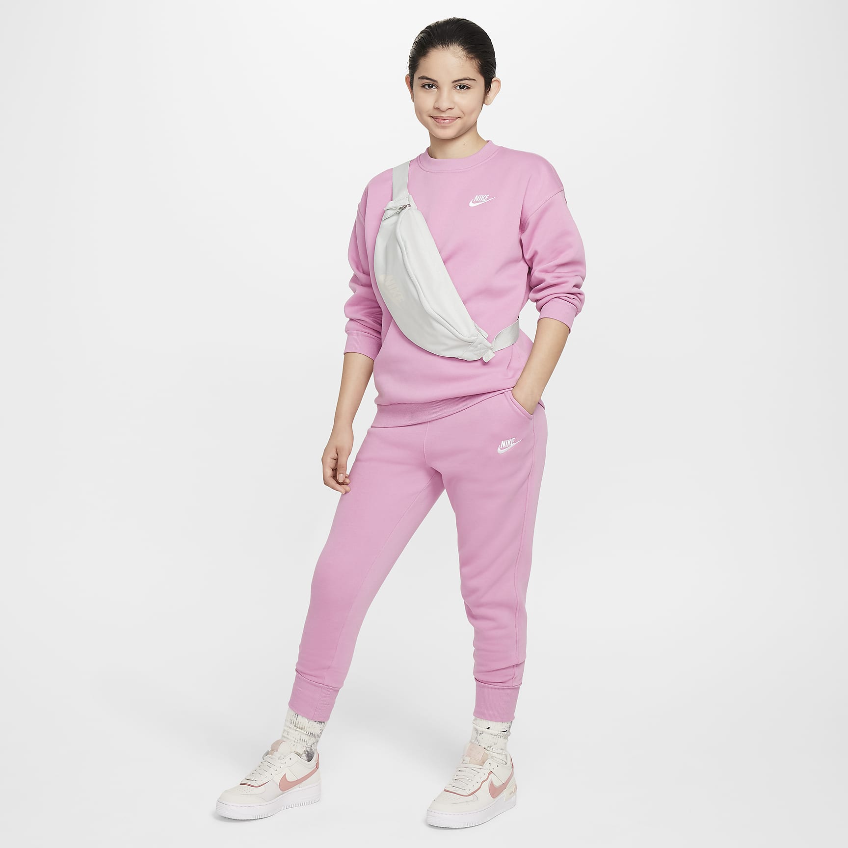 Nike Sportswear Club Fleece Big Kids' (Girls') High-Waisted Fitted Pants