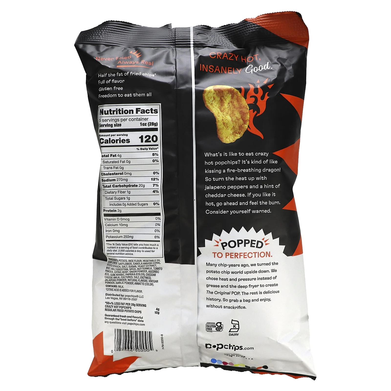 Popchips, Original, Crazy Hot, 142 г (5 унций)