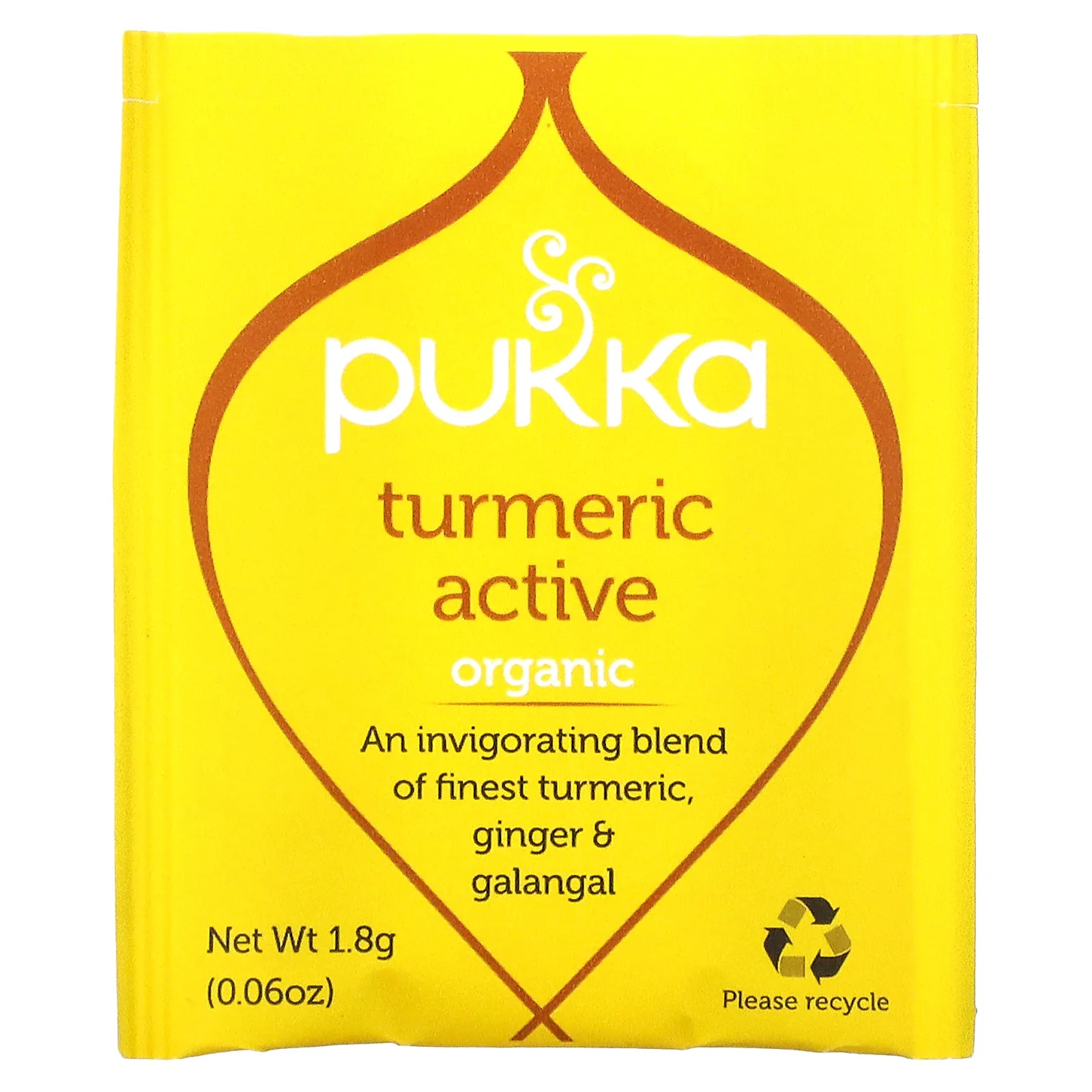 Pukka Herbs, Органический травяной чай, активная куркума, без кофеина, 20 пакетиков, 36 г (1,27 унции)