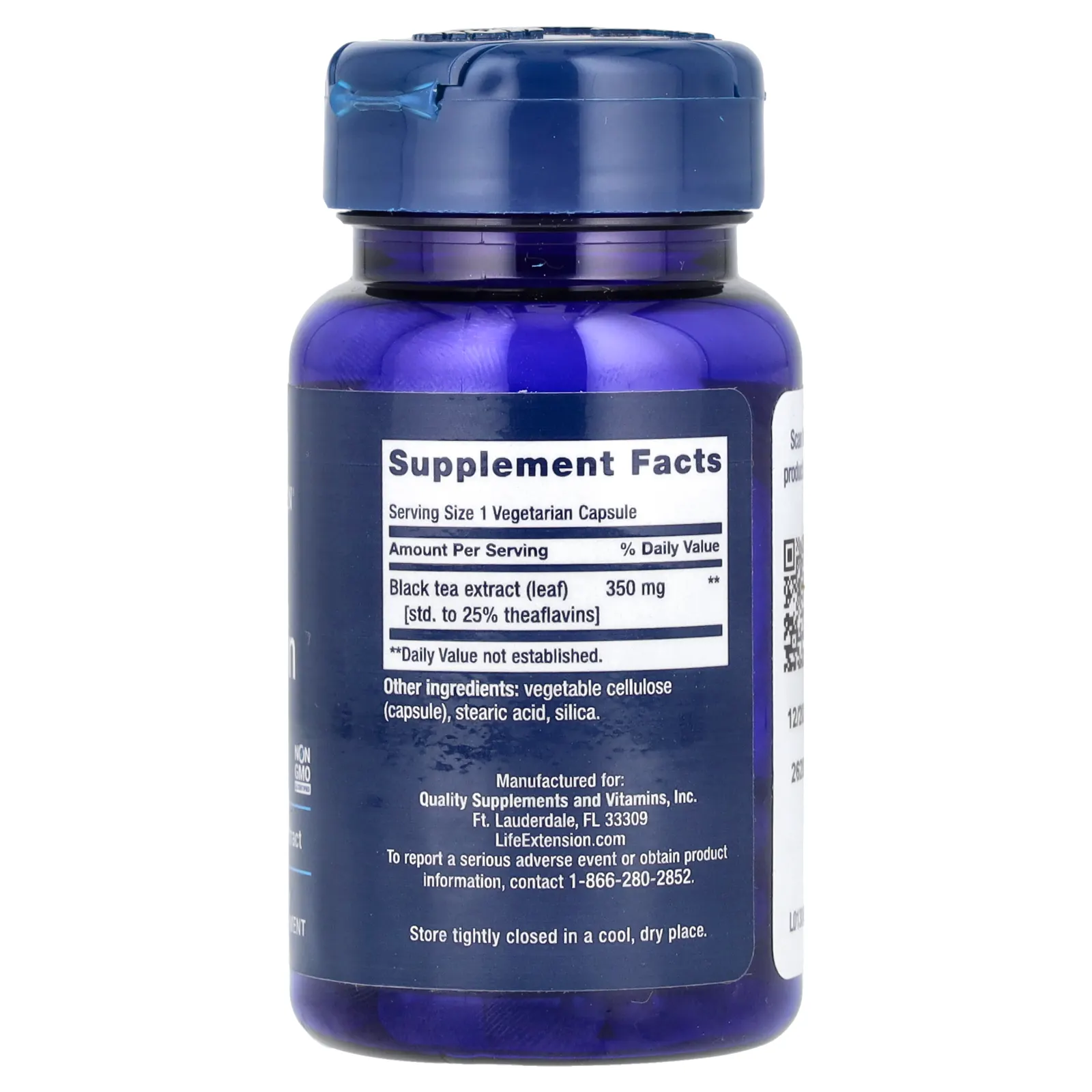 Life Extension, Стандартизированный экстракт теафлавина, 30 вегетарианских капсул