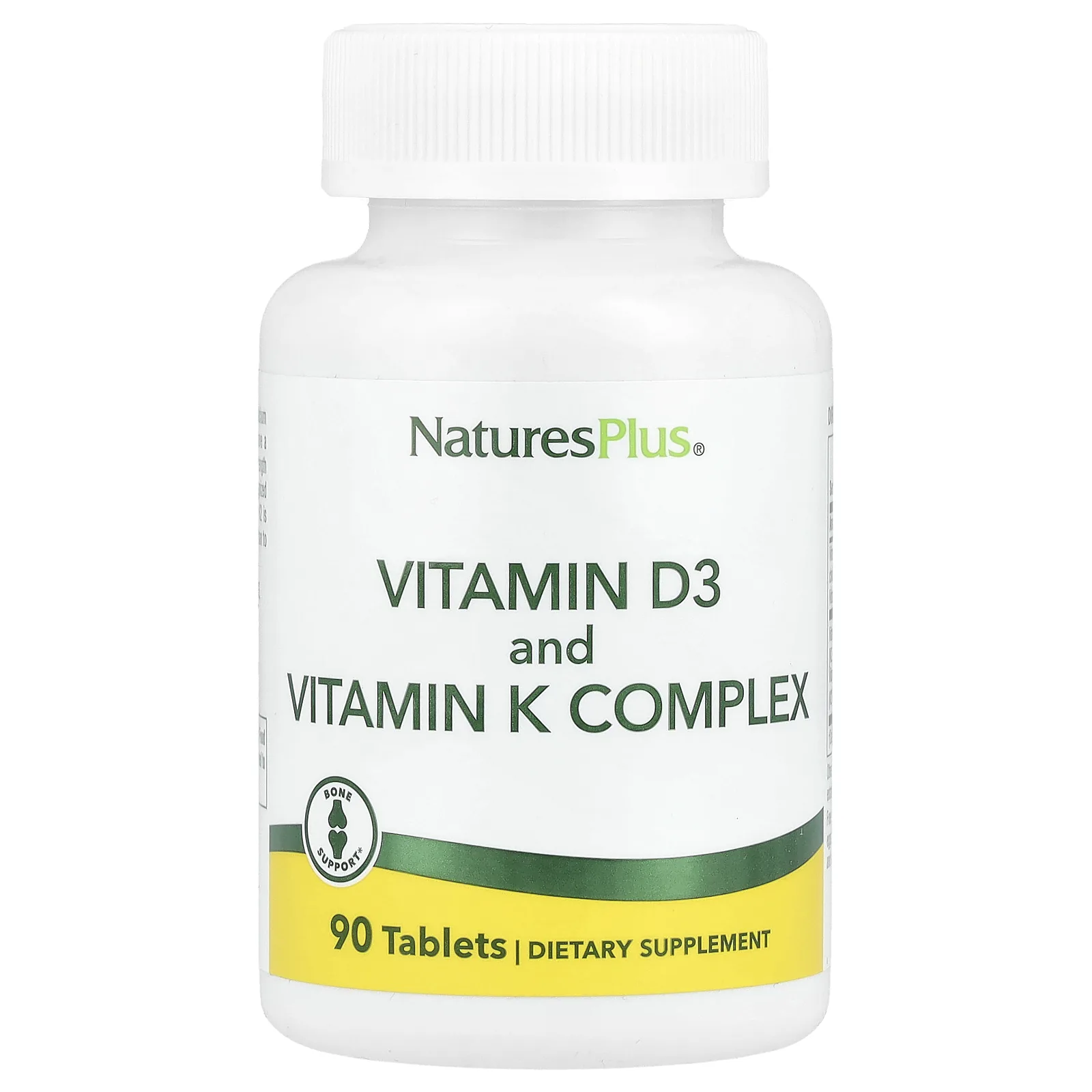 NaturesPlus, Витамины D3 и K2, 90 таблеток