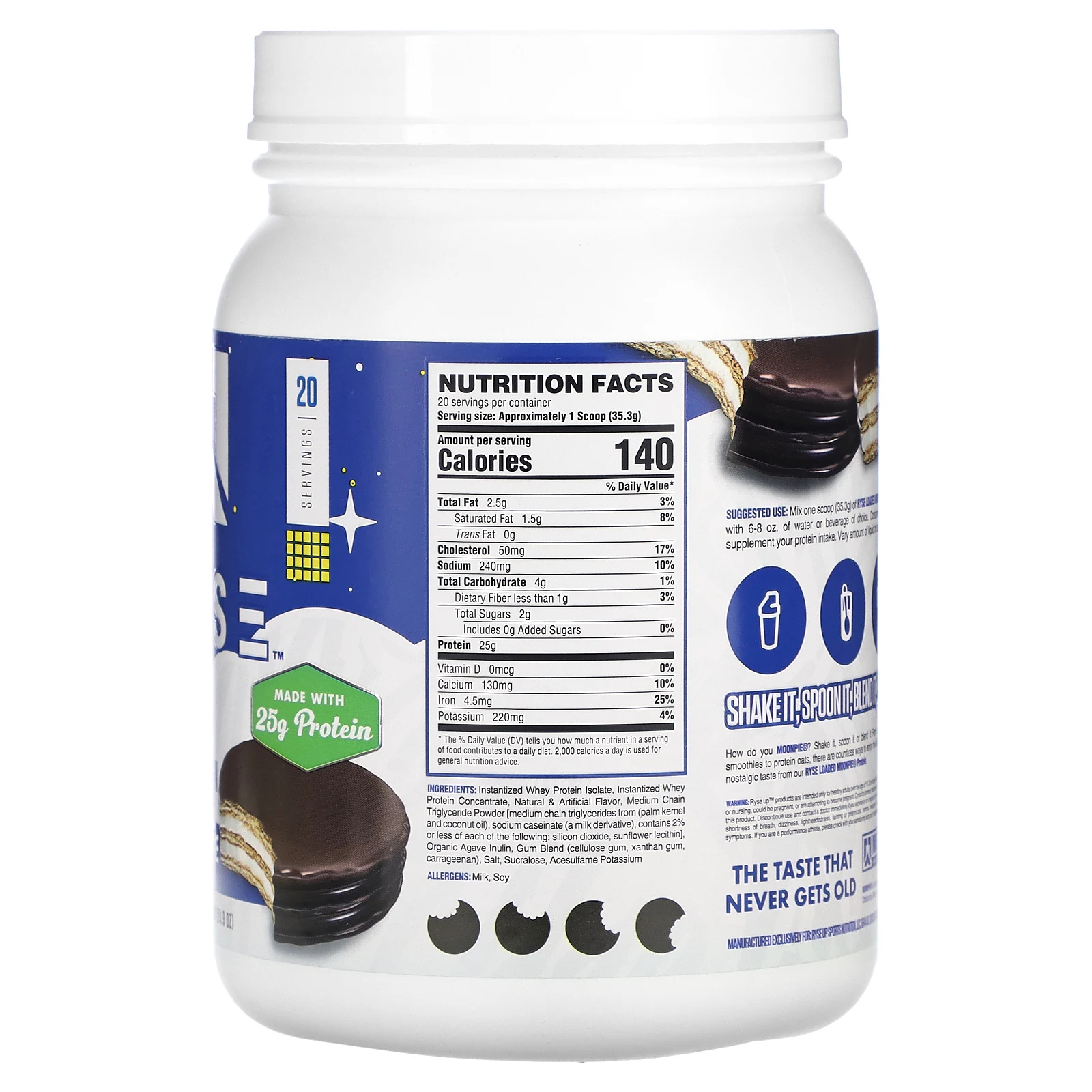 RYSE, Loaded Protein, лунный пирог, шоколад, 706 г (24,9 унции)