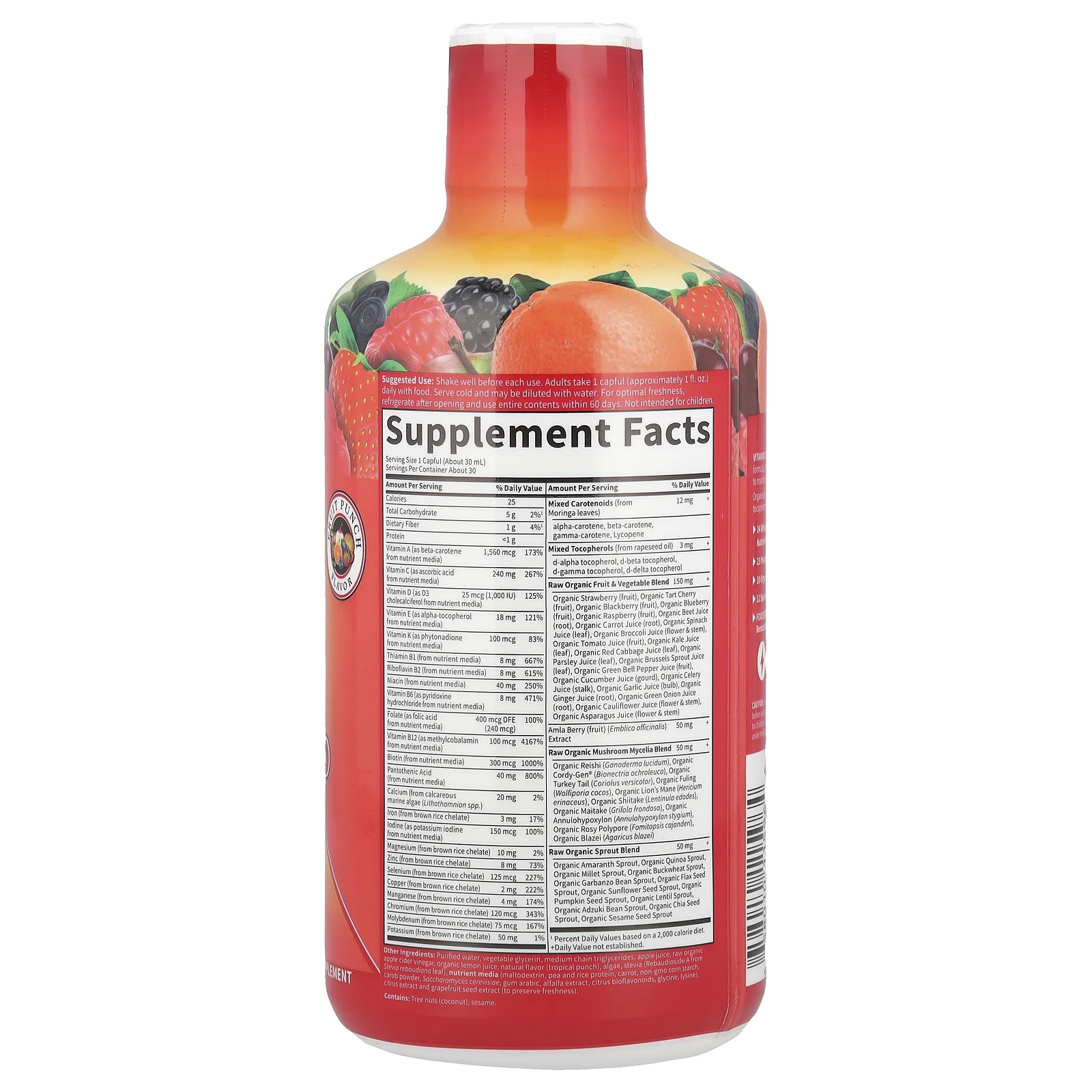 Garden of Life, Vitamin Code Liquid, мультивитаминная формула, фруктовый пунш, 900 мл (30 жидк. Унций)