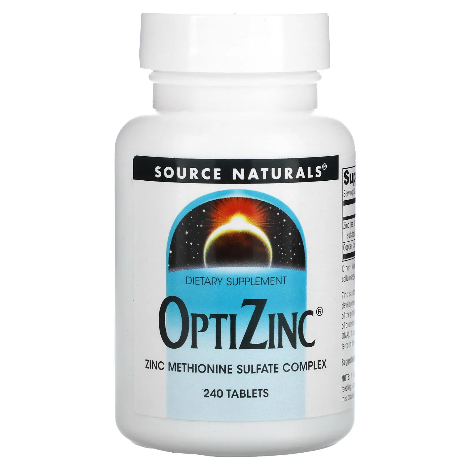 Source Naturals, OptiZinc, цинк, 240 таблеток