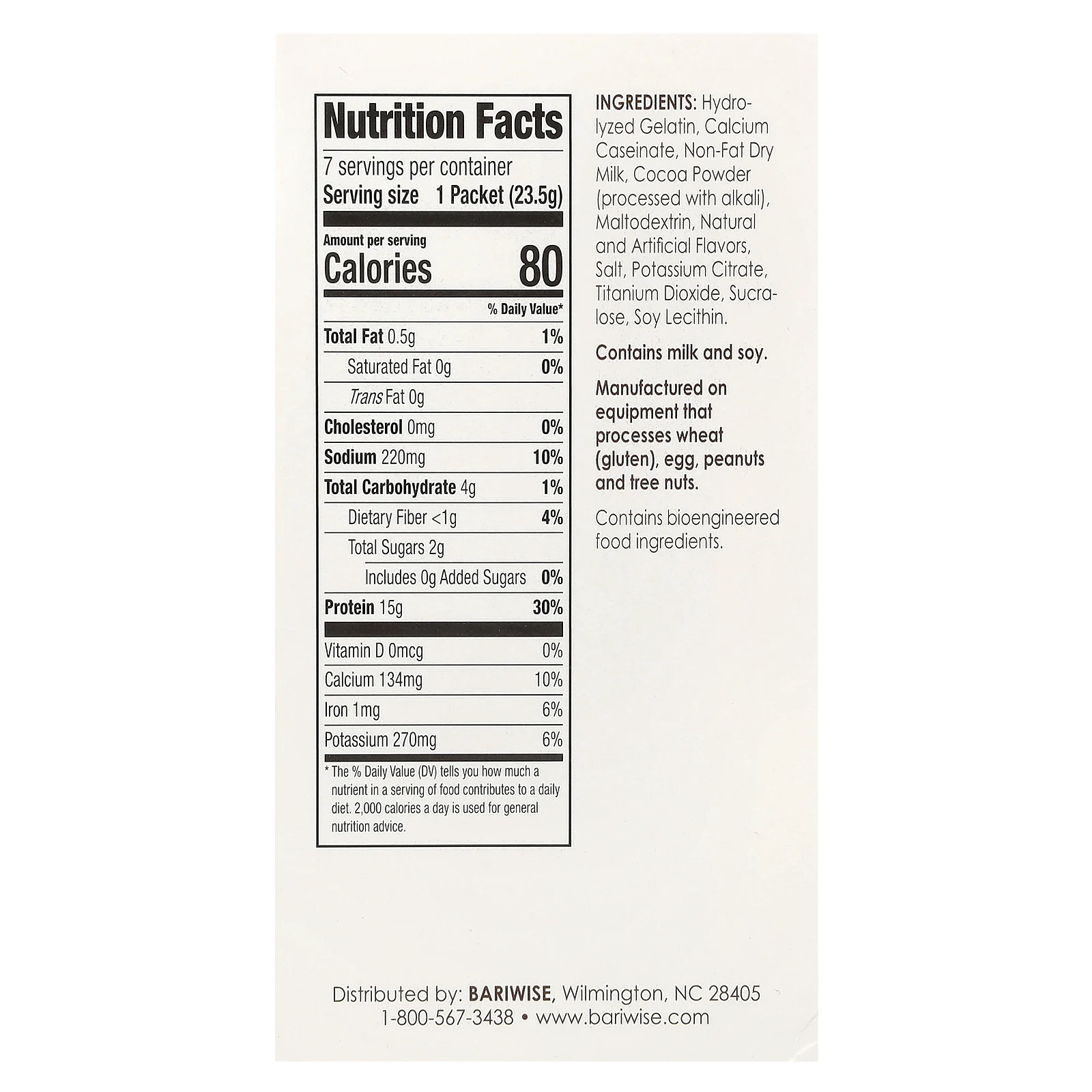 BariWise, протеиновый горячий шоколад, со вкусом мяты, 7 пакетиков по 23,5 г (0,83 унции)