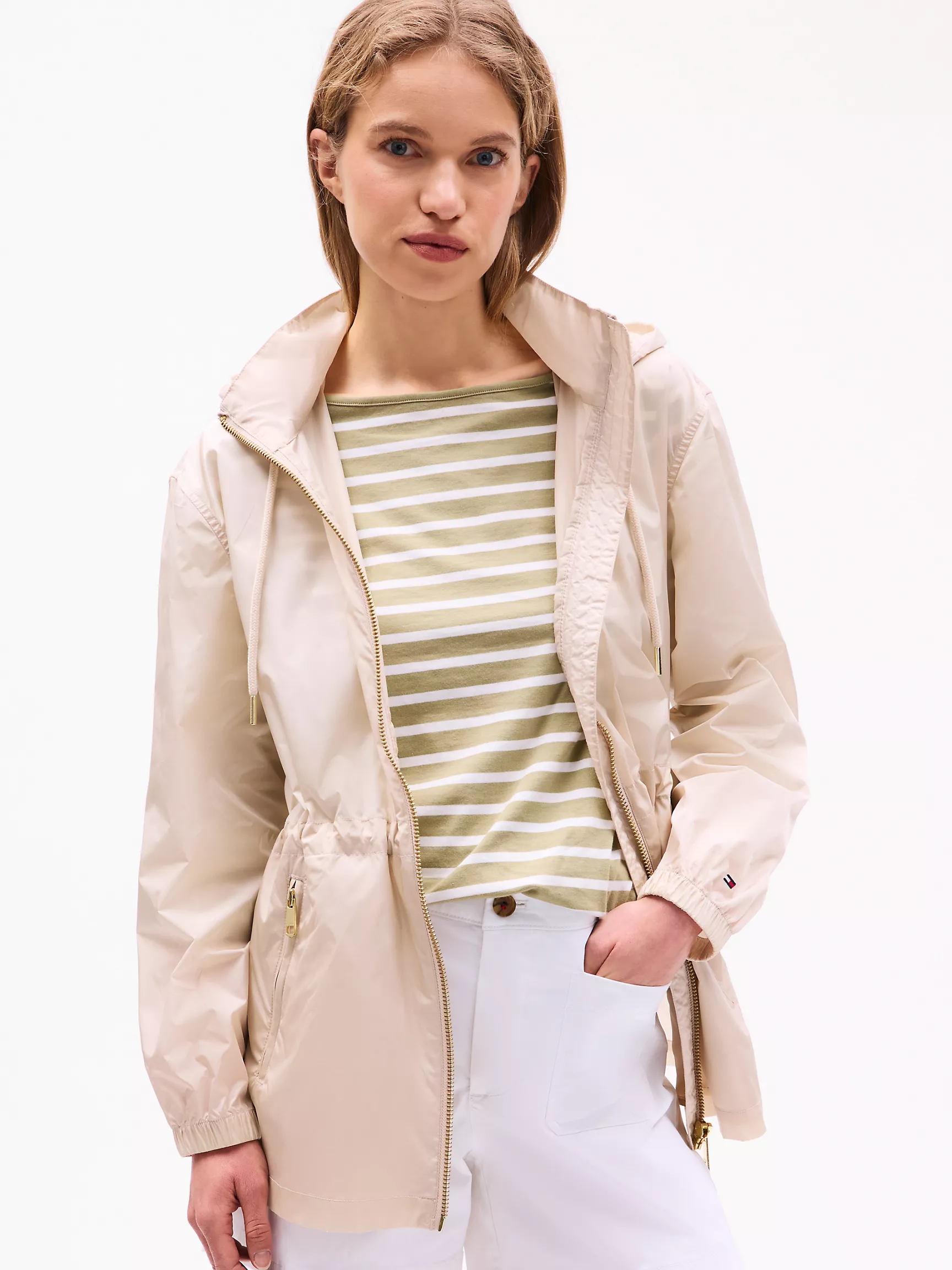 Женская куртка Tommy Hilfiger, Ветровка с капюшоном и водоотталкивающим покрытием