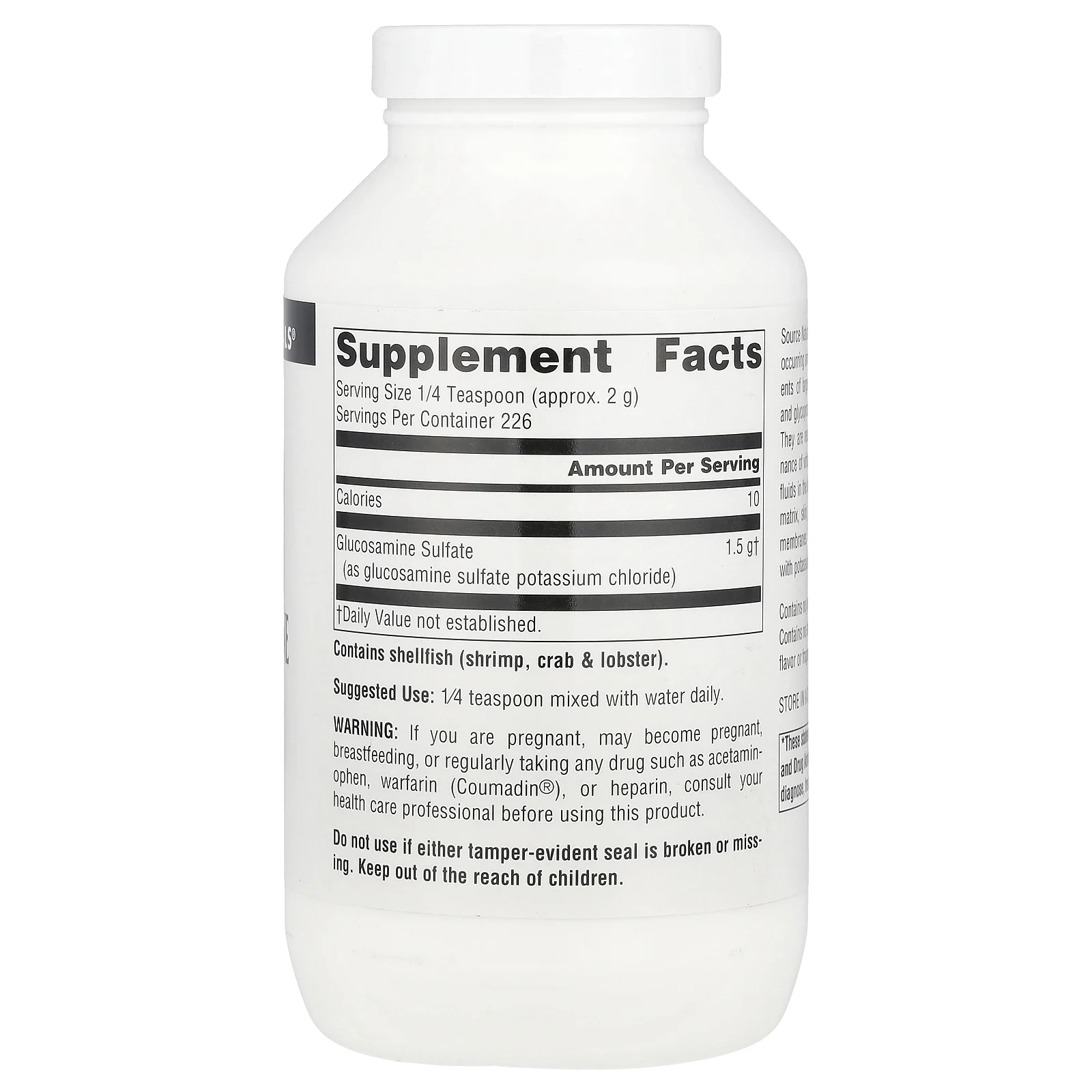 Source Naturals, Сульфат глюкозамина в порошке, без натрия, 16 унций (453.6 г)