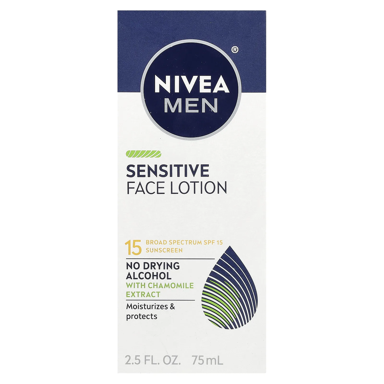 Nivea, Для мужчин, лосьон для чувствительного лица, SPF 15, 75 мл (2,5 жидк. Унции)