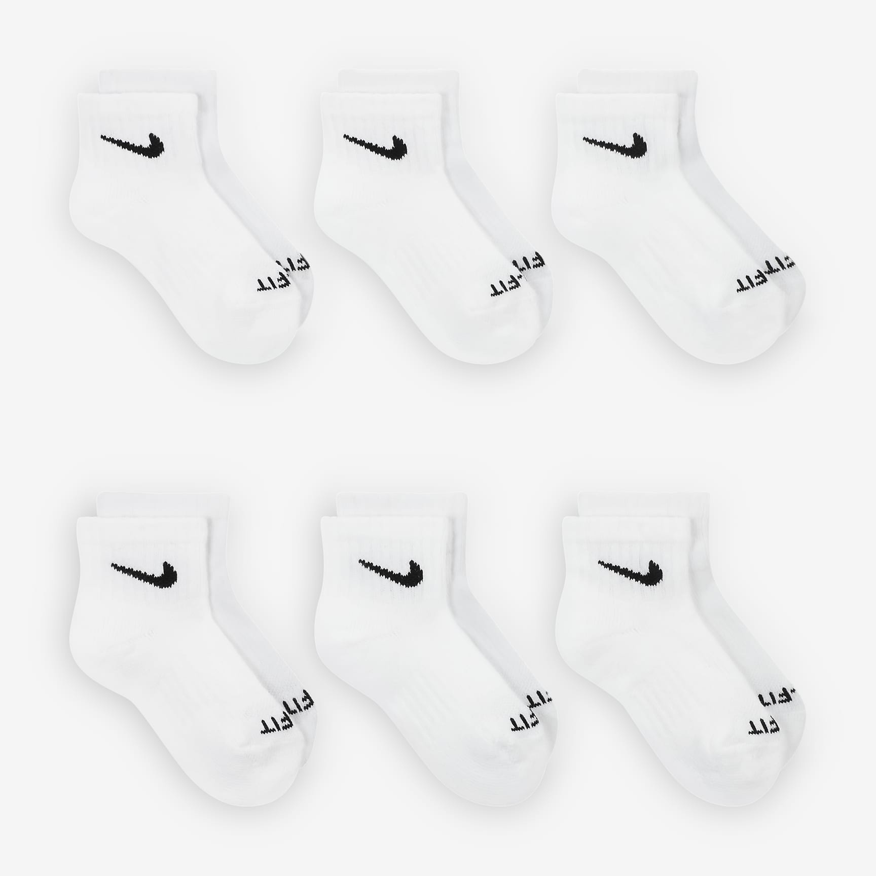 Nike Dri-FIT Performance Basics Little Kids' Quarter Socks (6 Pairs)