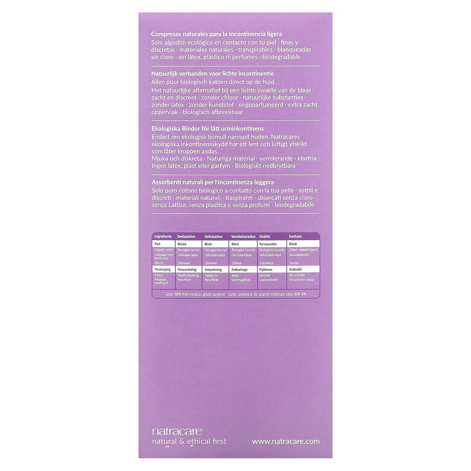 Natracare, Dry & Light, покрытие из органического хлопка, плюс, 16 прокладок