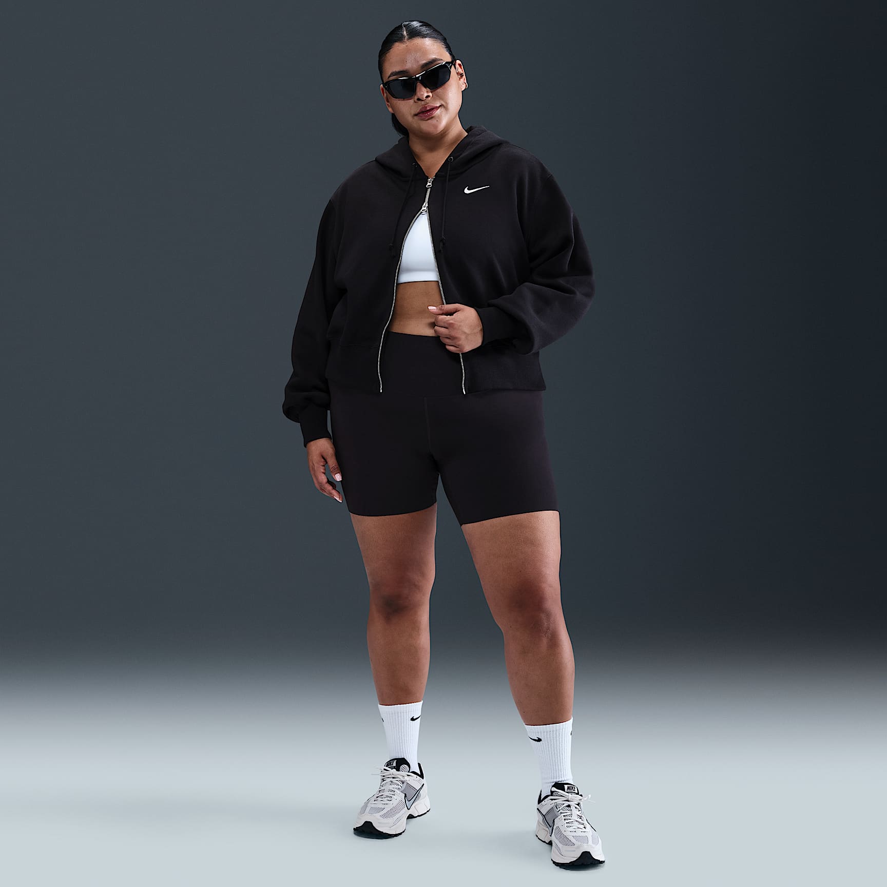 Nike Sportswear Phoenix Fleece Women's Loose Cropped Full-Zip Hoodie (Plus Size)