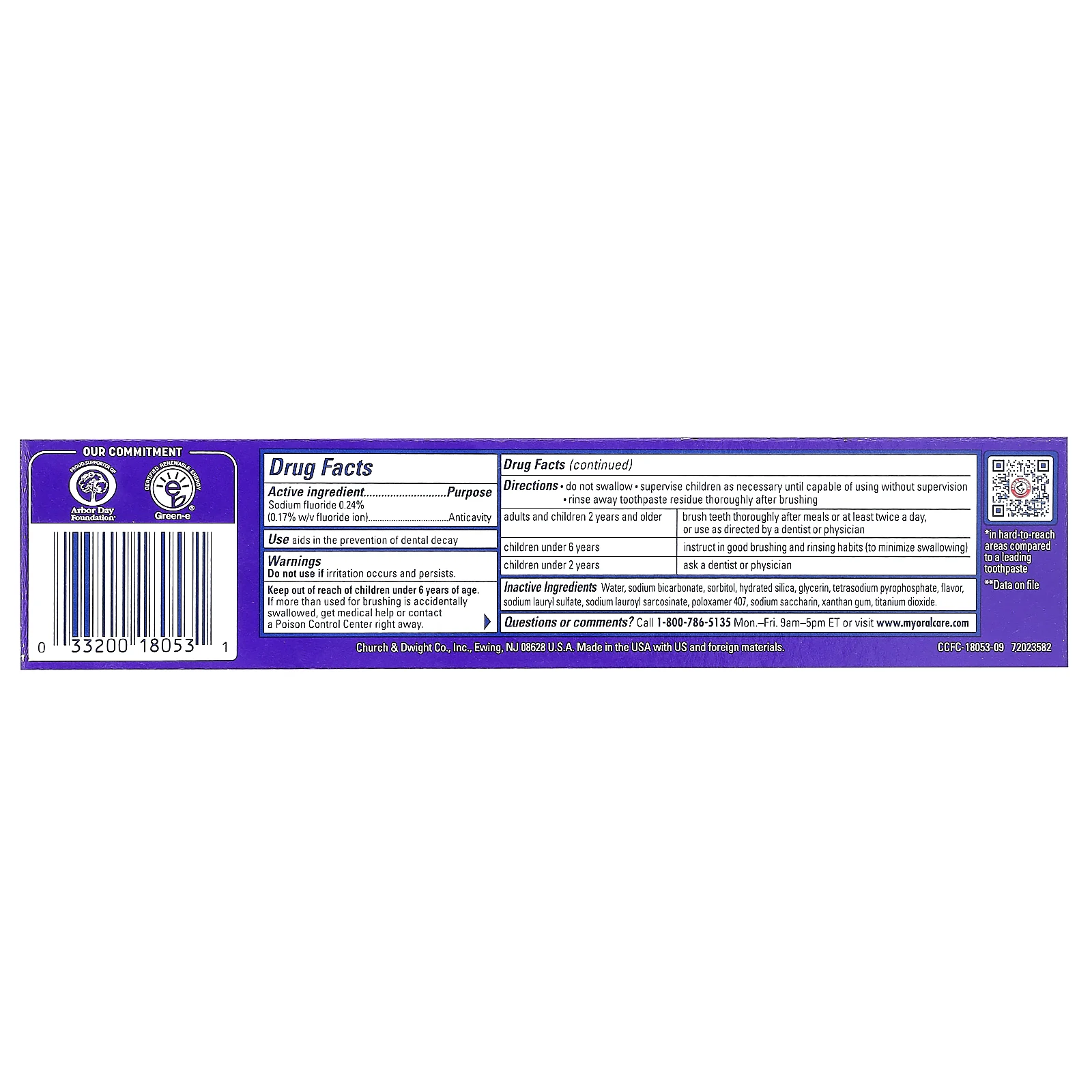 Arm & Hammer, CompleteCare, зубная паста с фторидом против кариеса, свежая мята, 170 г (6 унций)