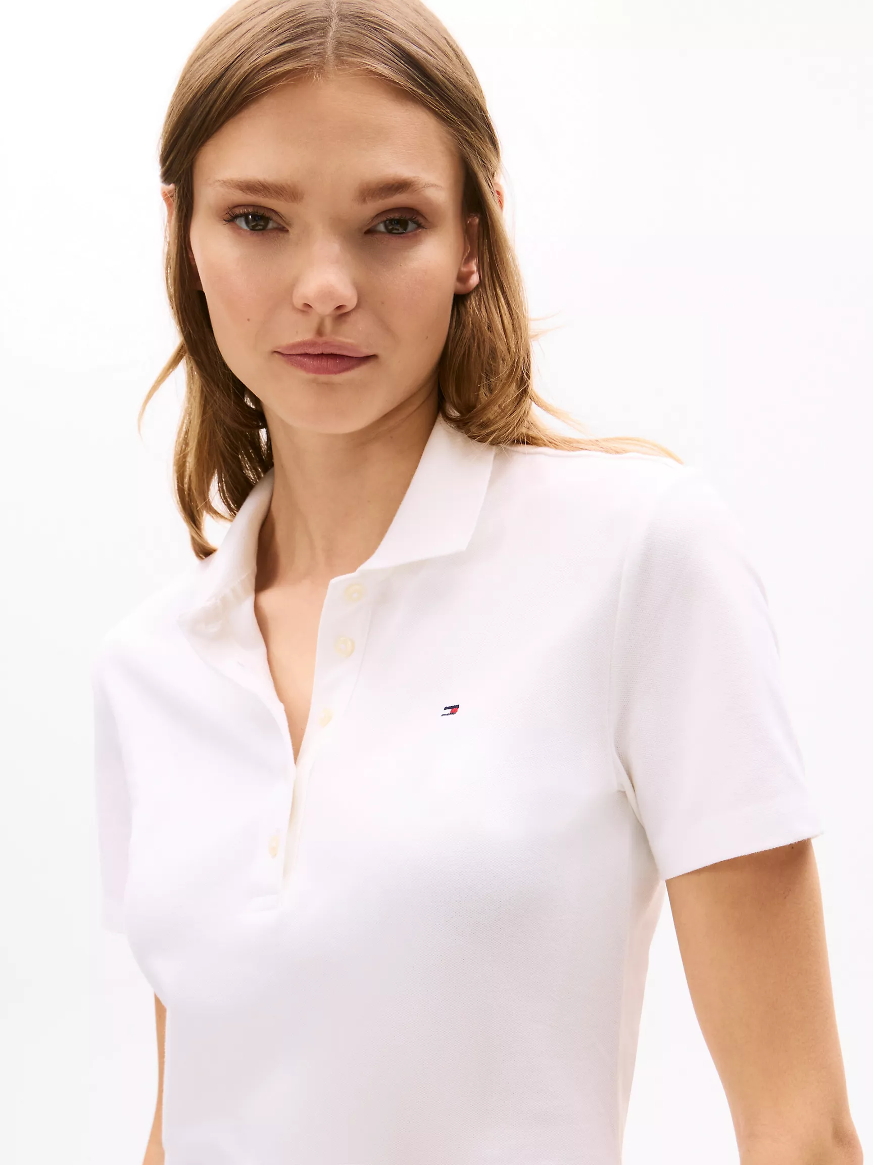 Женское поло Tommy Hilfiger, Эластичное хлопковое поло