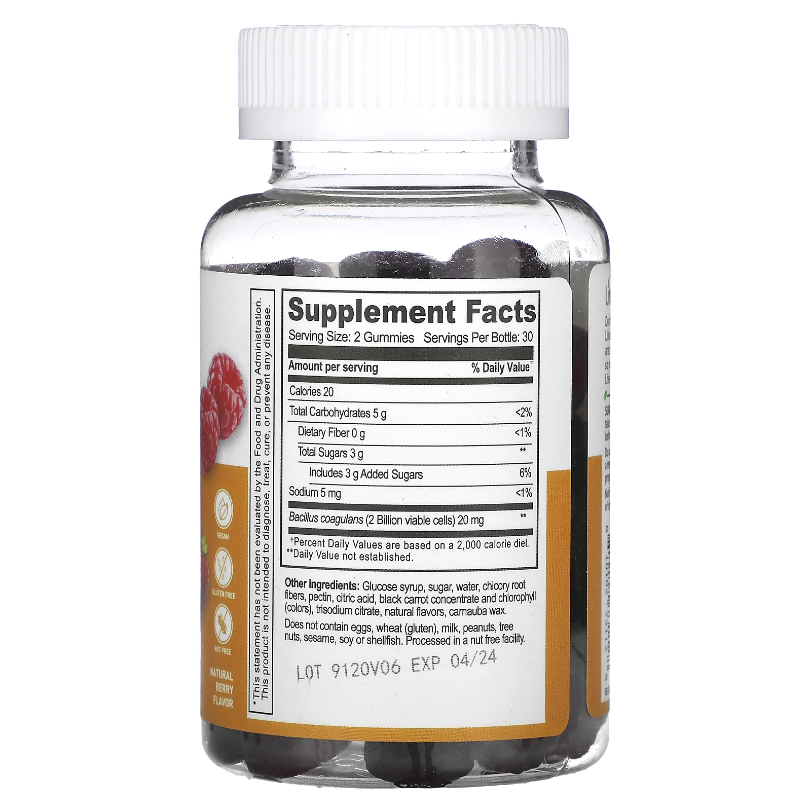 Lifeable, жевательные таблетки с пробиотиками, со вкусом натуральных ягод, 2 млрд, 60 жевательных таблеток (1 млрд КОЕ в одной жевательной таблетке)