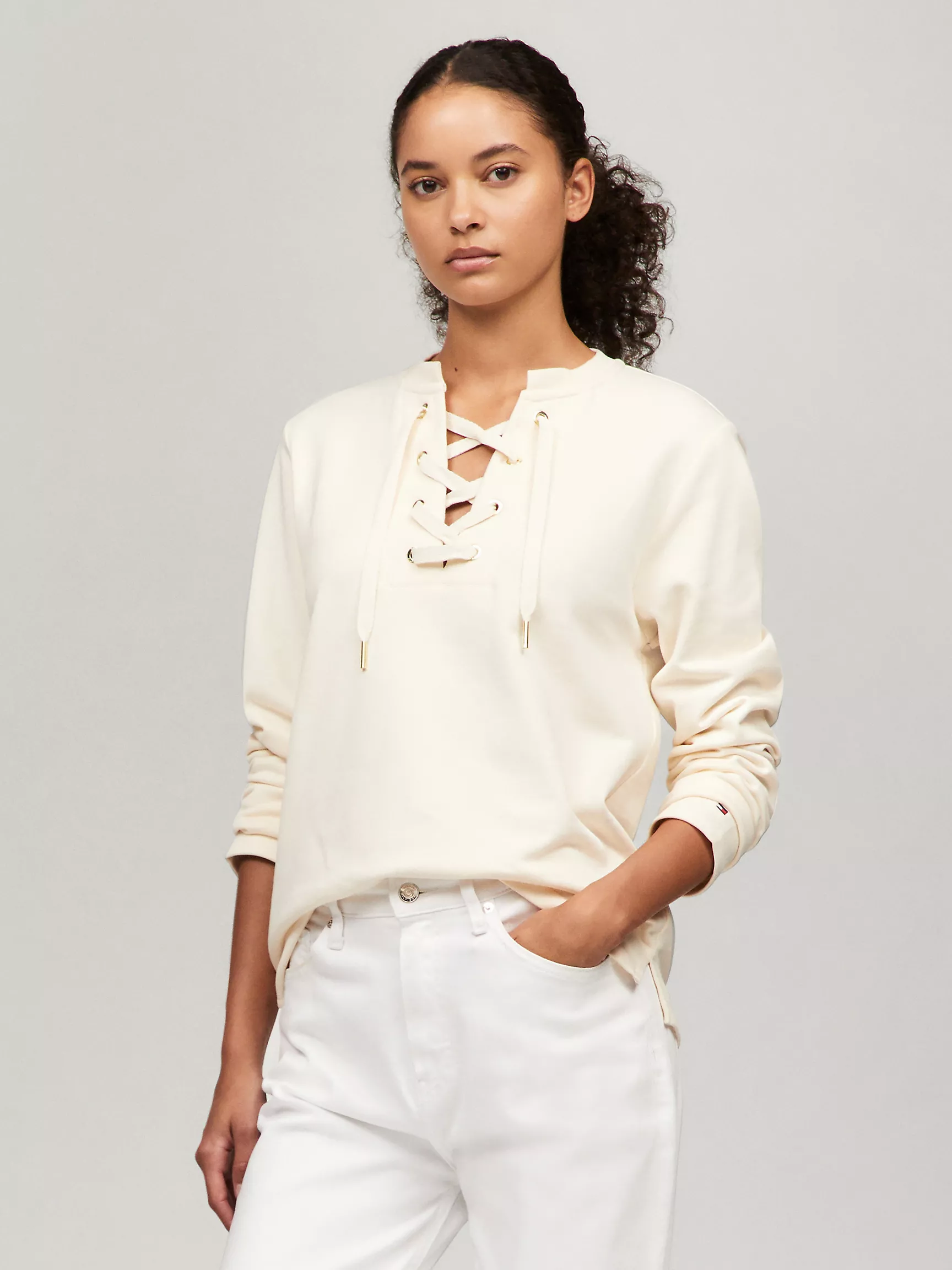 Женская толстовка Tommy Hilfiger, Свитшот с длинным рукавом и завязками