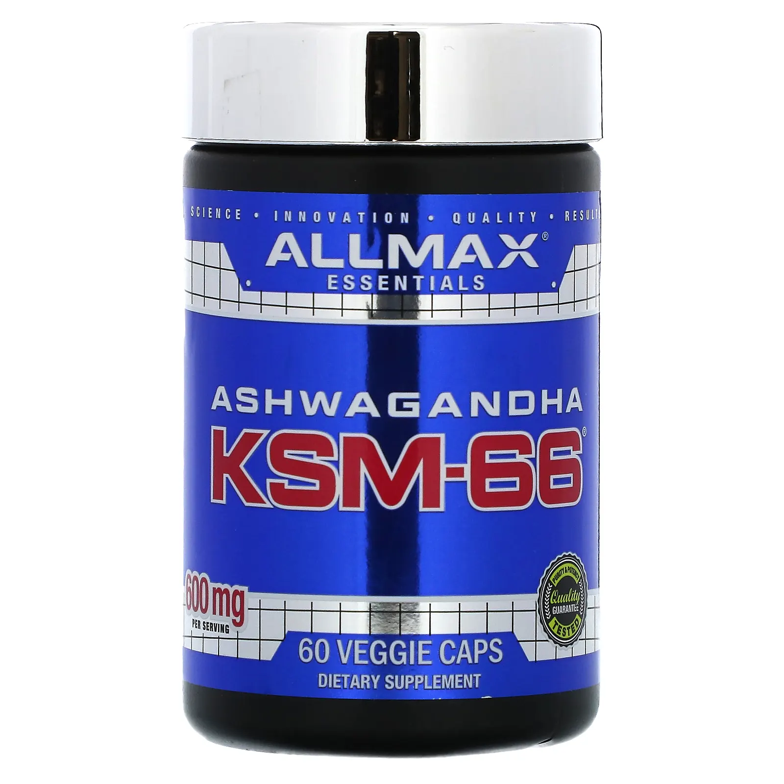 ALLMAX, ашваганда KSM-66, 600 мг, 60 растительных капсул (300 мг в 1 капсуле)