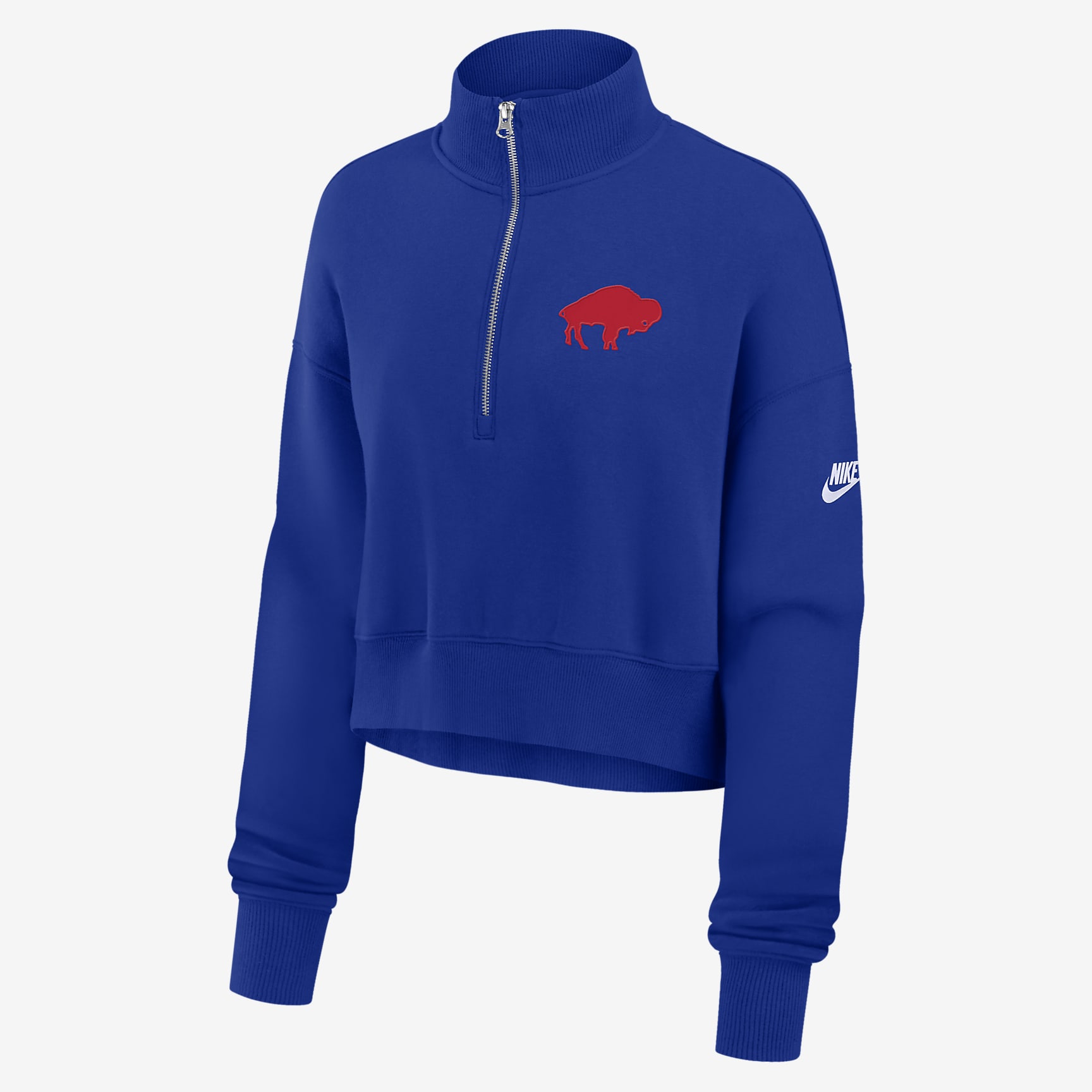 Buffalo Bills Rewind Phoenix Women's Nike NFL Cropped 1/4-Zip Crew
