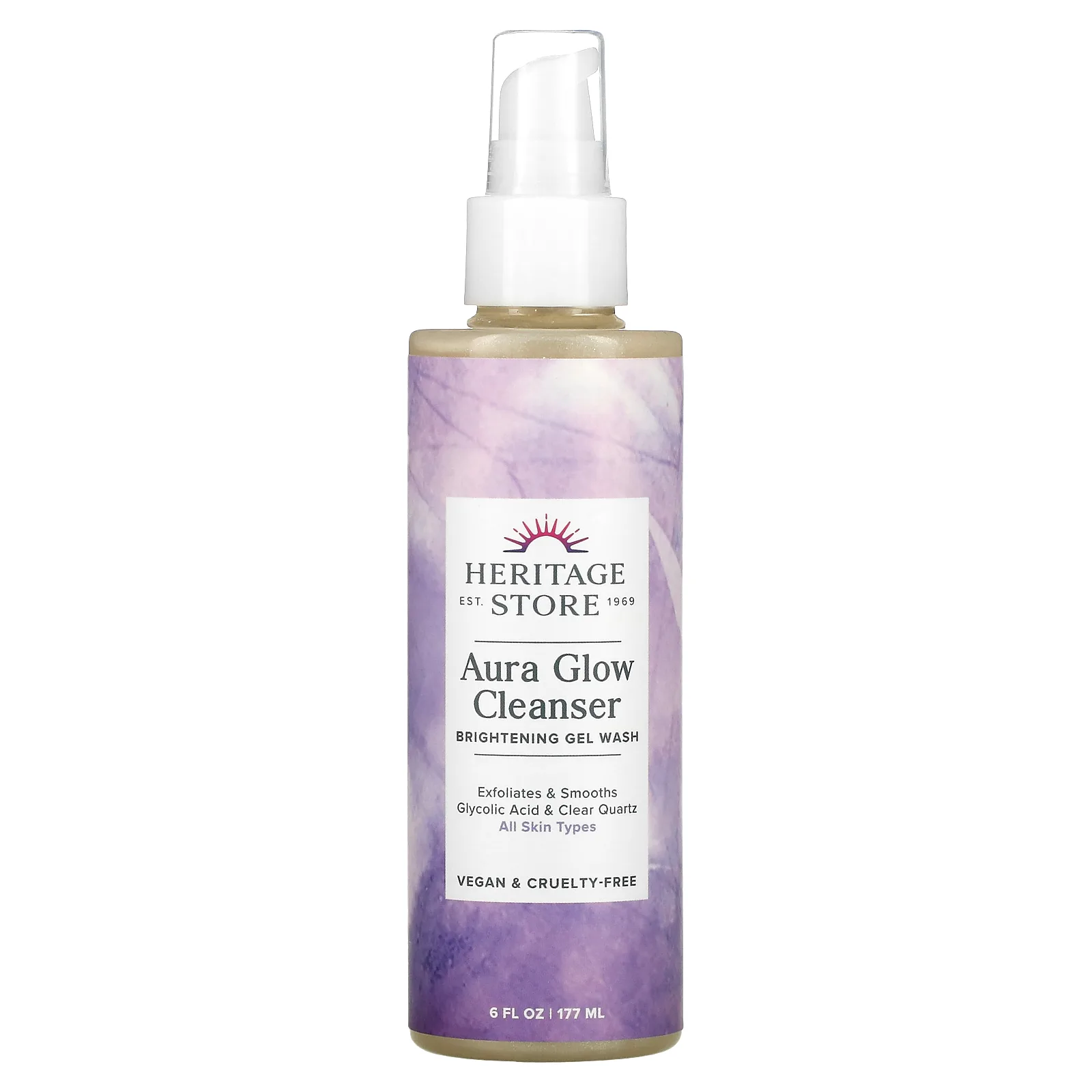 Heritage Store, Aura Gel Cleanser, осветляющий гель для умывания, 177 мл (6 жидк. Унций)