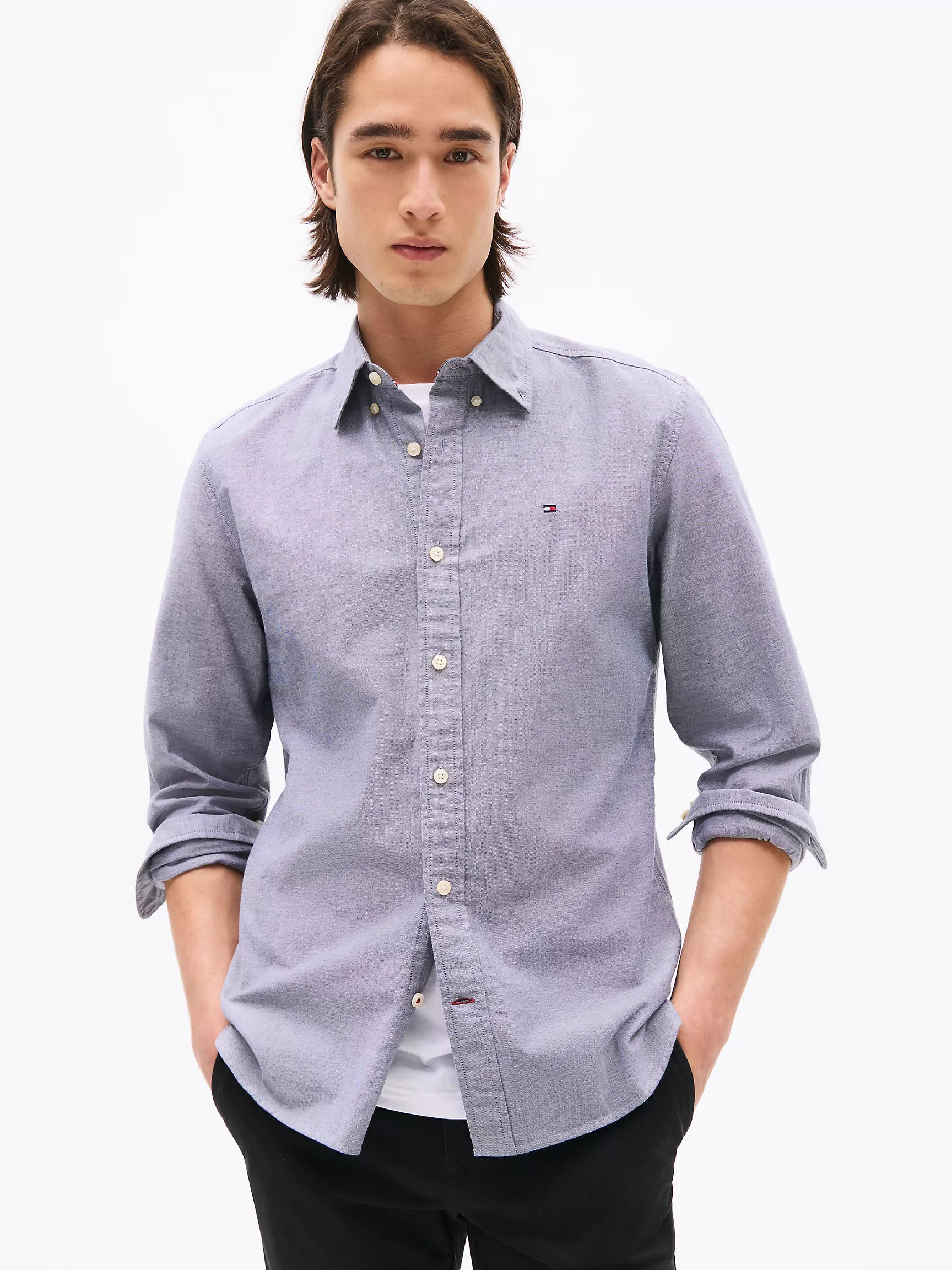 Мужская рубашка Tommy Hilfiger, Эластичная рубашка из оксфорда стандартного кроя