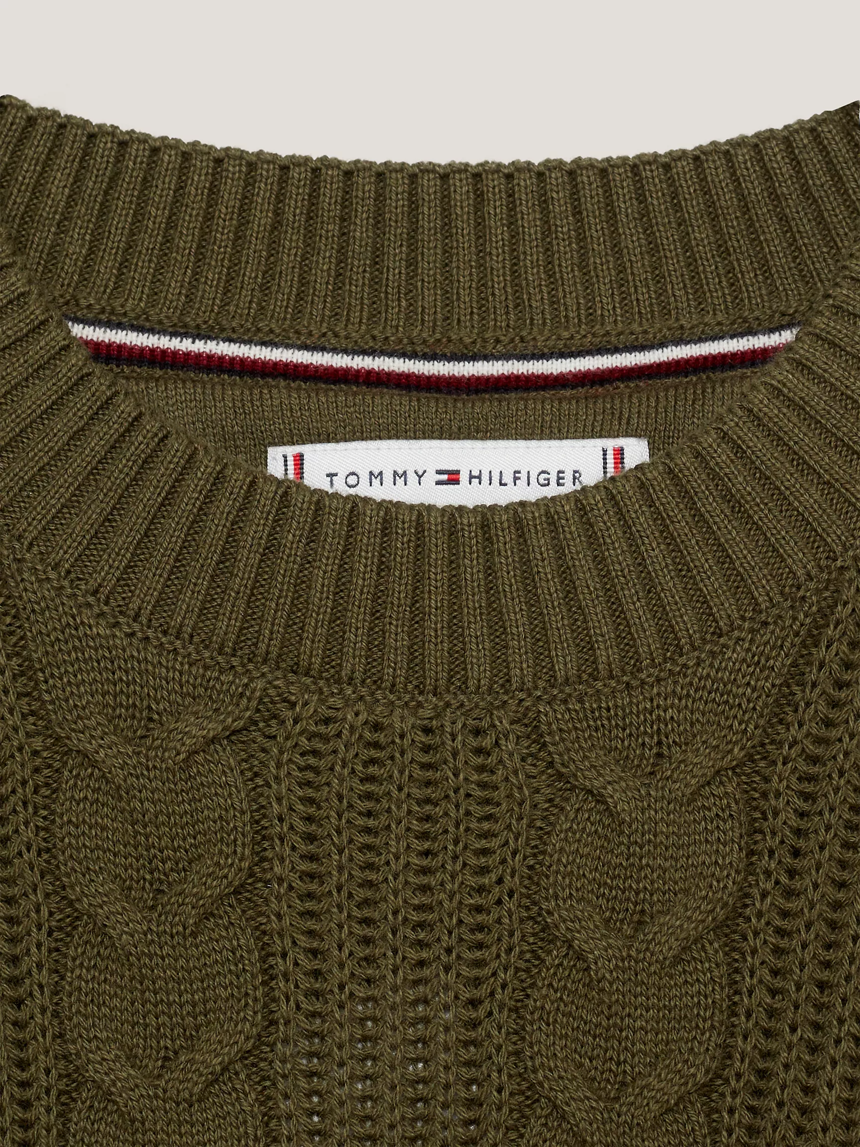 Свитер для девочки Tommy Hilfiger, Детский укороченный вязаный свитер с узором "косы"