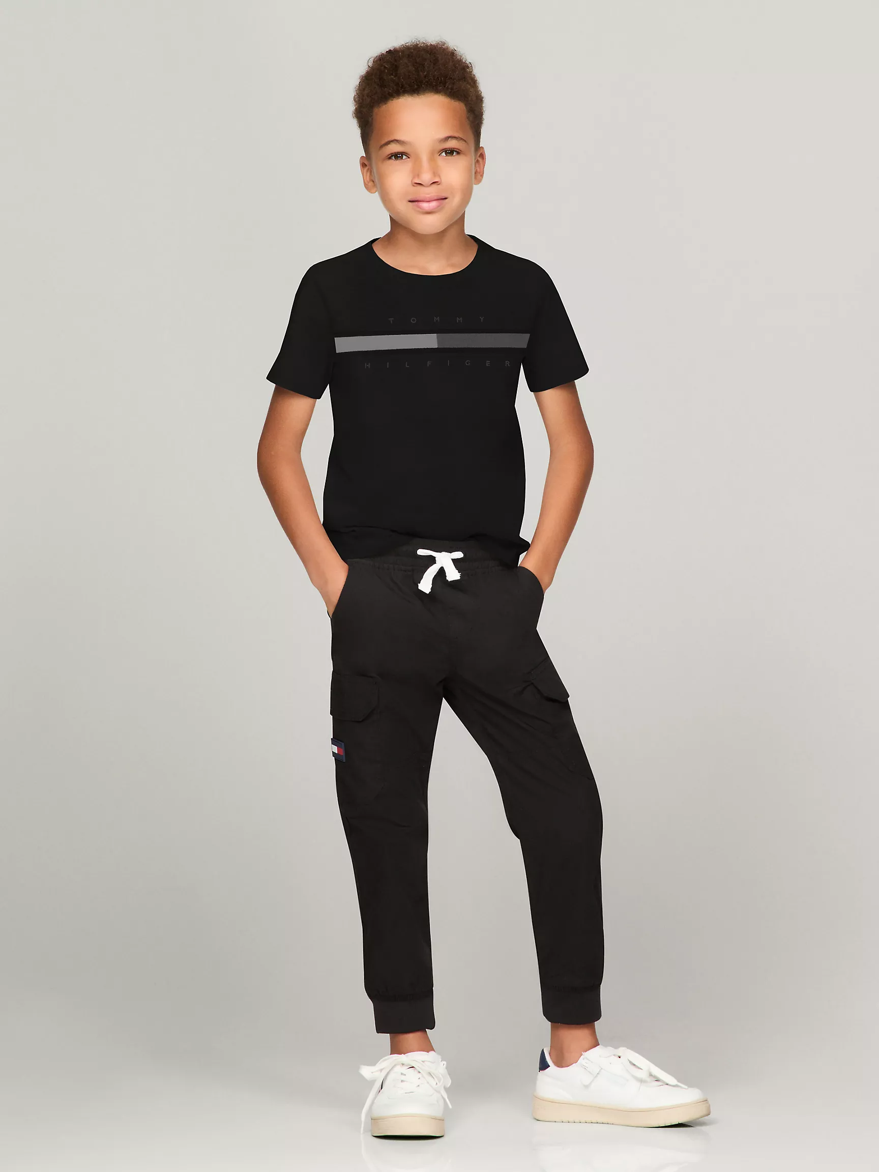 Футболка Tommy Hilfiger для мальчиков, Детская футболка с тональными флаговыми полосками