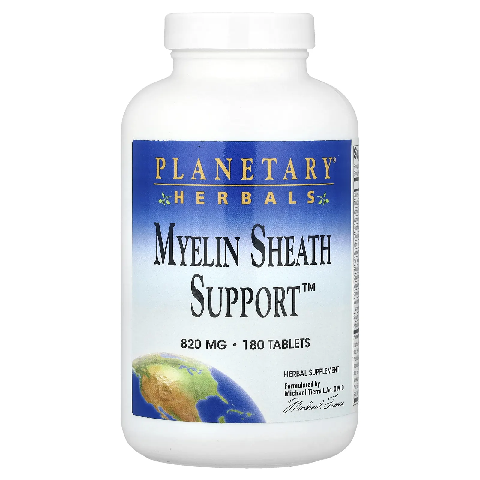 Planetary Herbals, Myelin Sheath Support ™, 180 таблеток