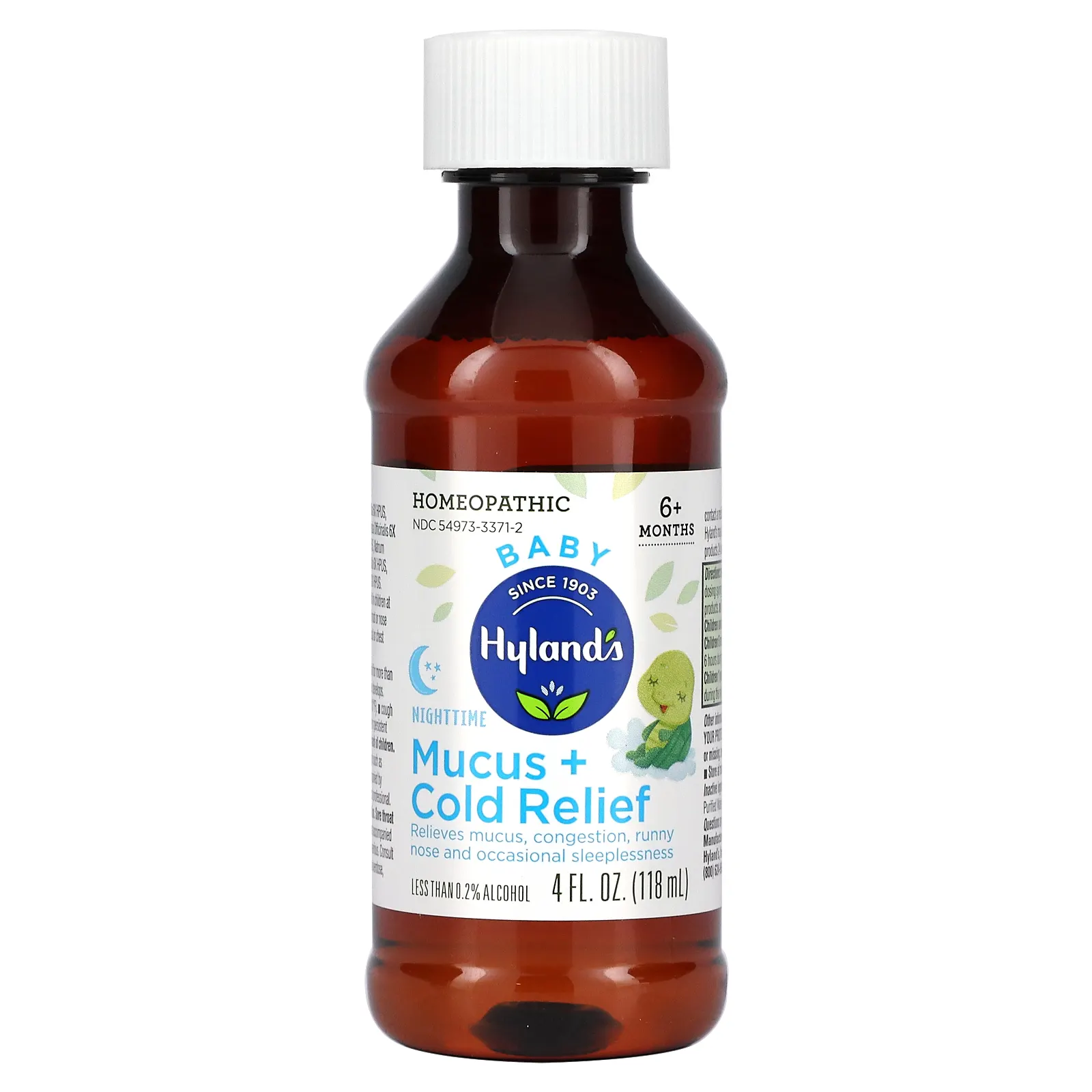 Hyland's Naturals, Для детей, средство для снятия слизи и простуды в ночное время, для детей от 6 месяцев, 118 мл (4 жидк. Унции)