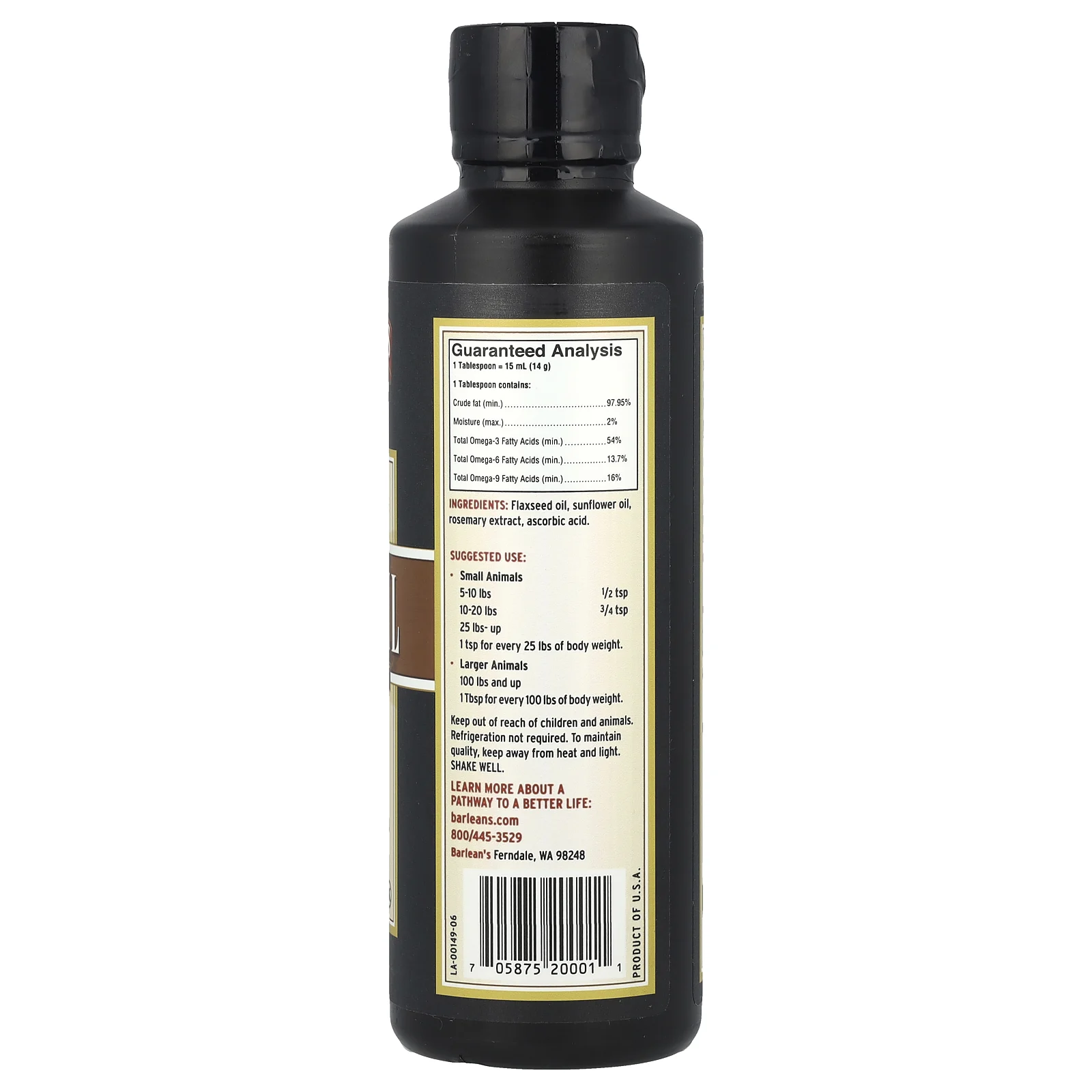 Barlean's, Pet Essentials, льняное масло для животных, 355 мл (12 жидк. унций)