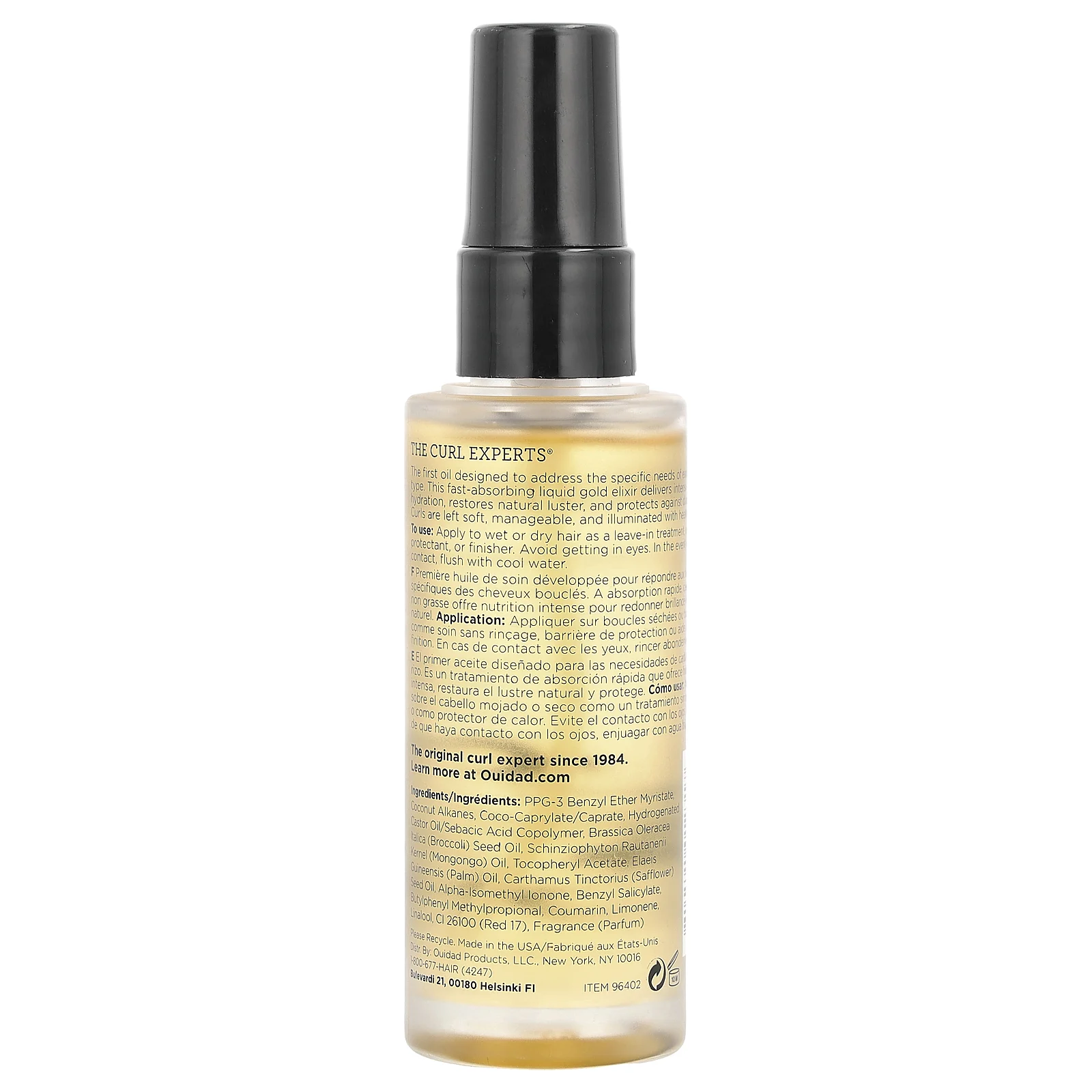 Ouidad, Mongongo Oil Multi-Use Curl Treatment, для всех типов локонов, 50 мл (1,7 жидк. Унции)