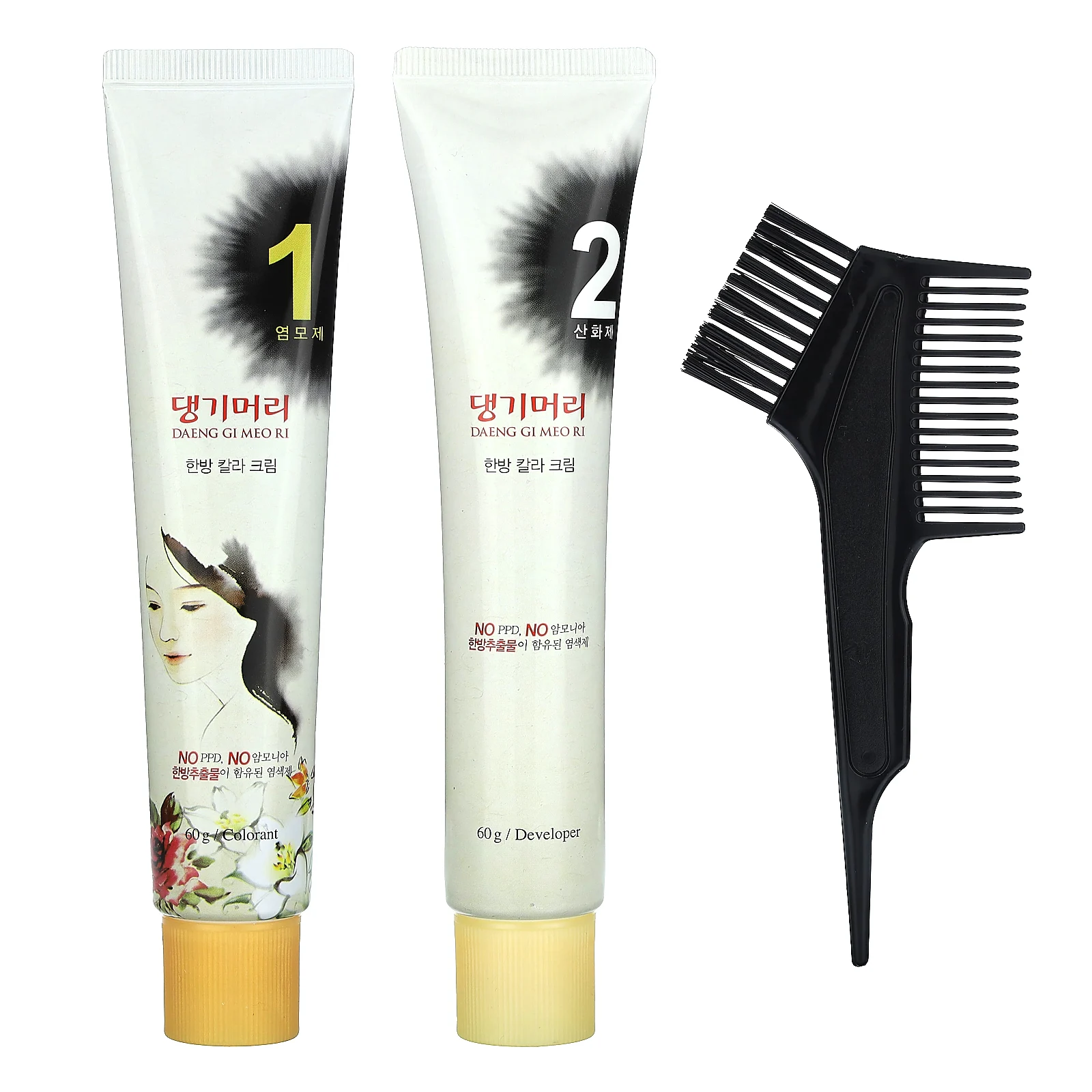 DAENG GI MEO RI, краска для волос с лекарственными травами, светло-коричневый, 1 набор