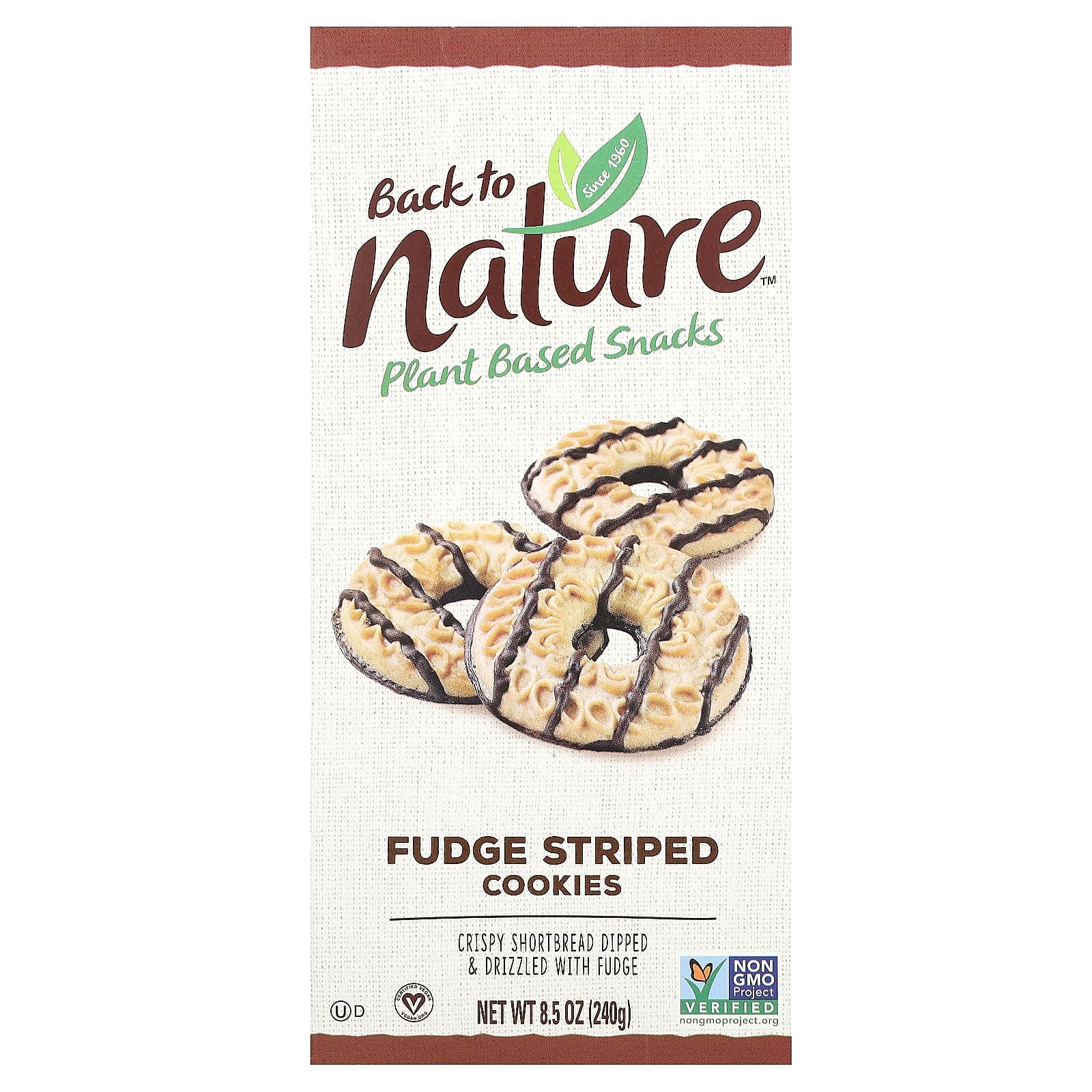 Back to Nature, Полосатое печенье с помадкой, 240 г (8,5 унции)