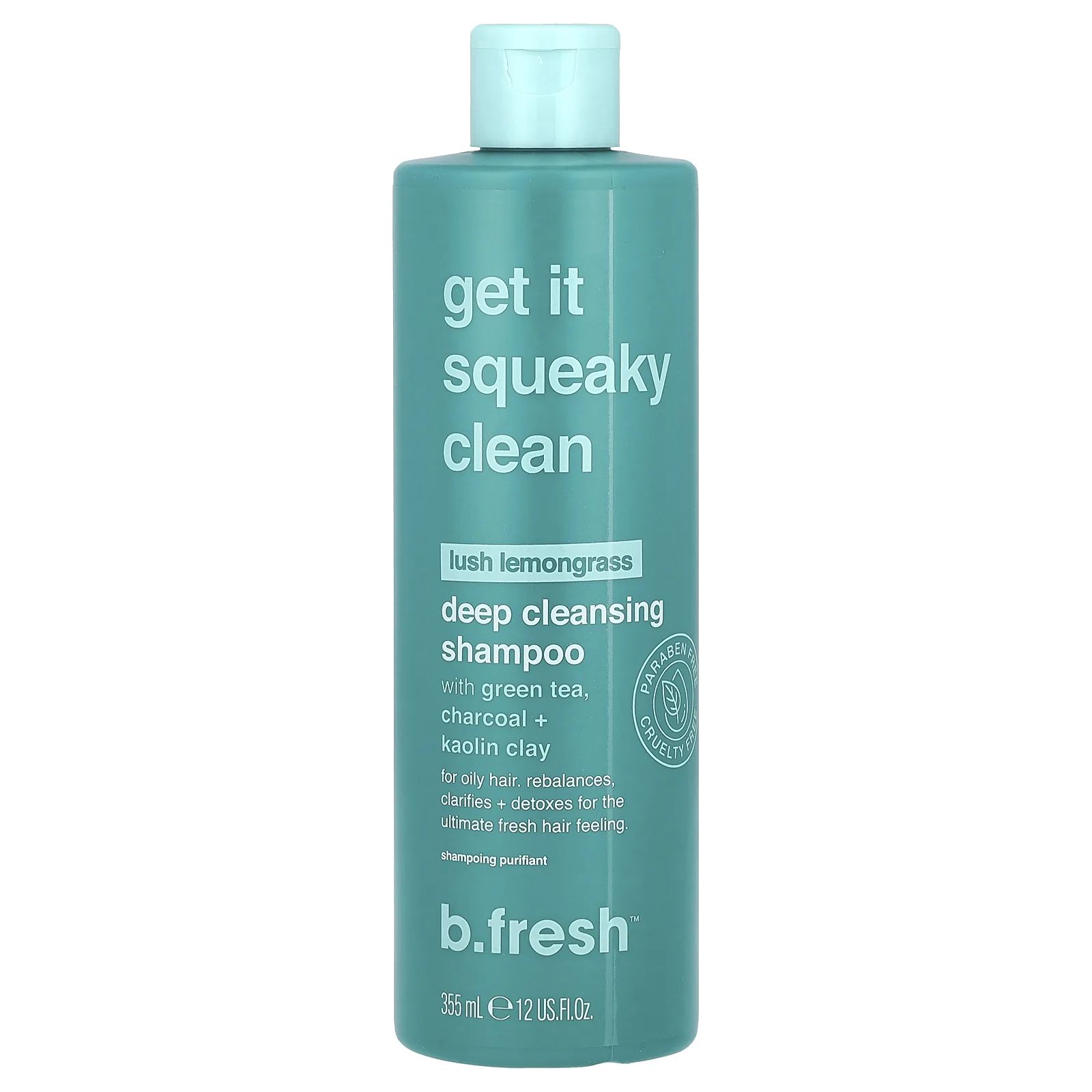b.fresh, Get It Squeaky Clean, Deep Cleansing Shampoo, For Oily Hair, Lush Lemongrass, 12 fl oz (355 ml)