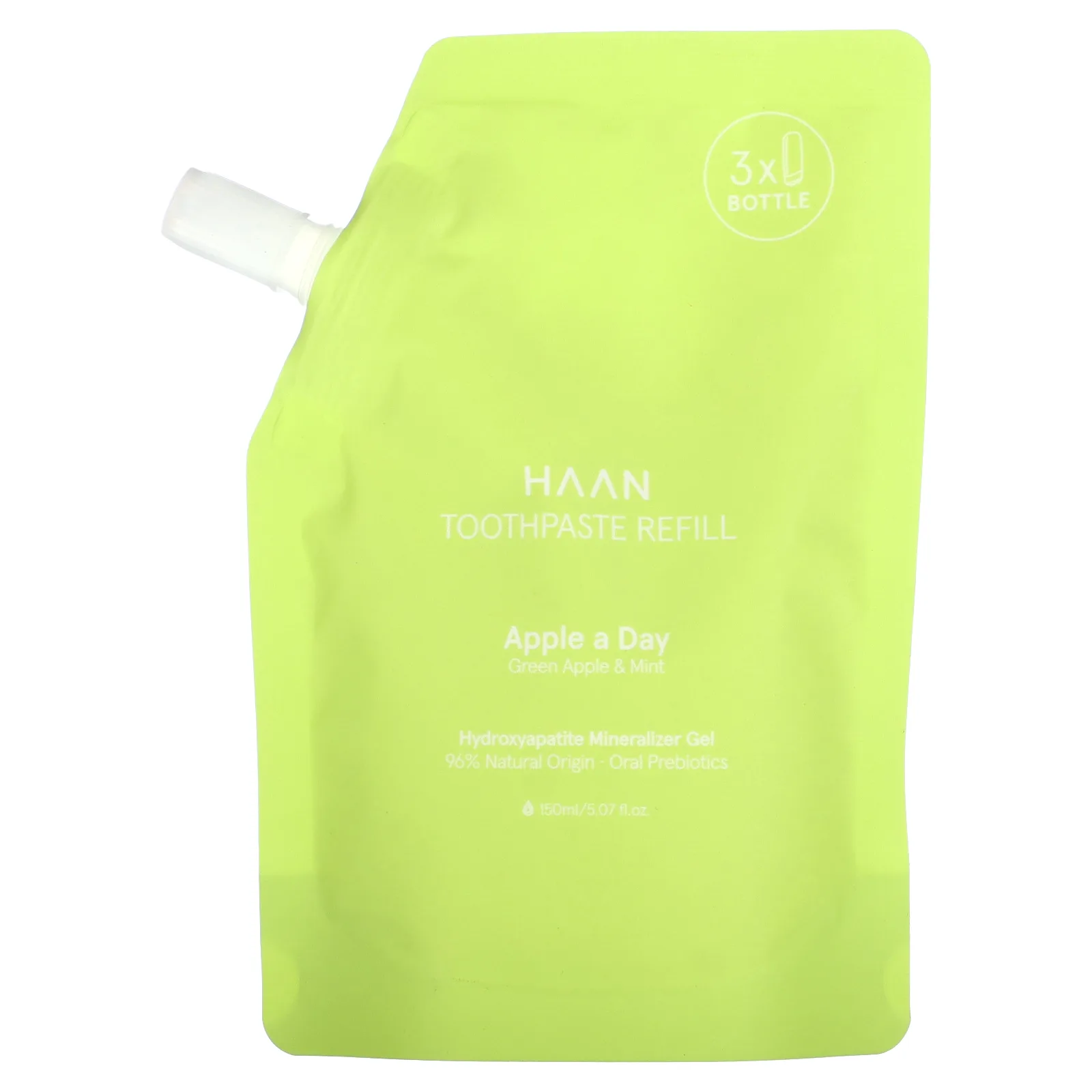 Haan, Toothpaste Refill, Apple A Day, зеленое яблоко и мята, 150 мл (5,07 жидк. Унции)