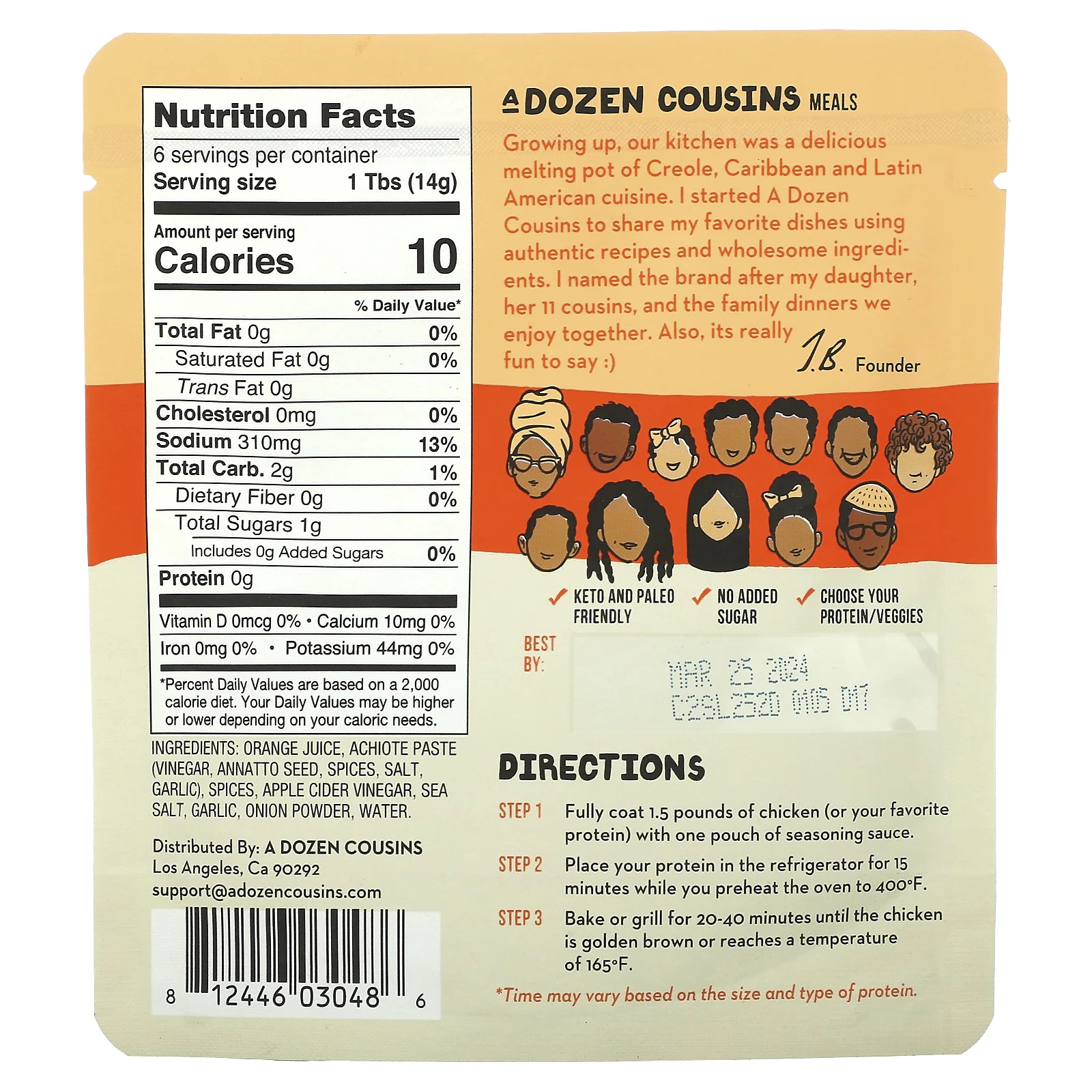 A Dozen Cousins, Мексиканский соус приправы полло асадо, 85 г (3 унции)