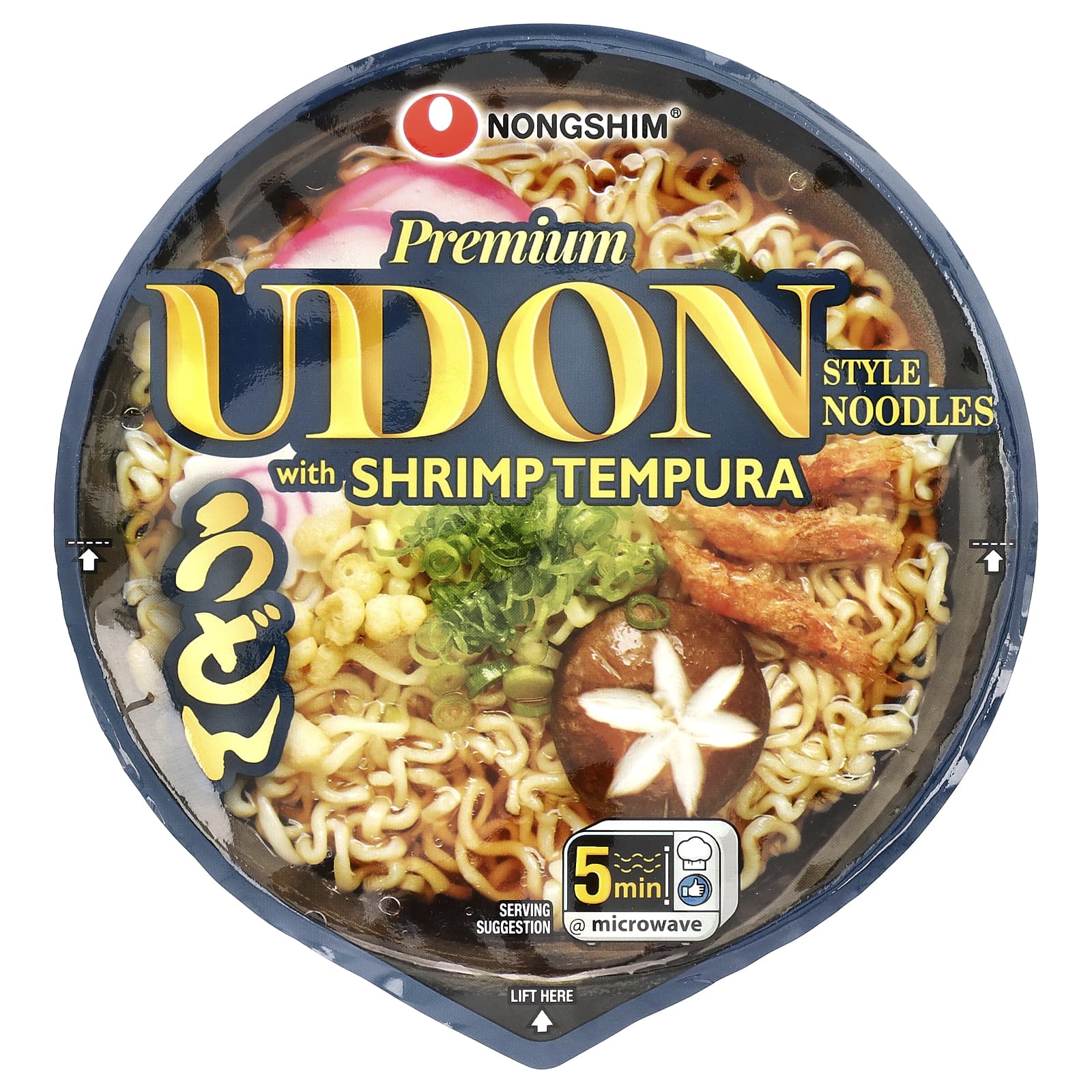 Nongshim, Премиальная лапша в стиле удон с креветками в темпуре, 114 г (4,02 унции)