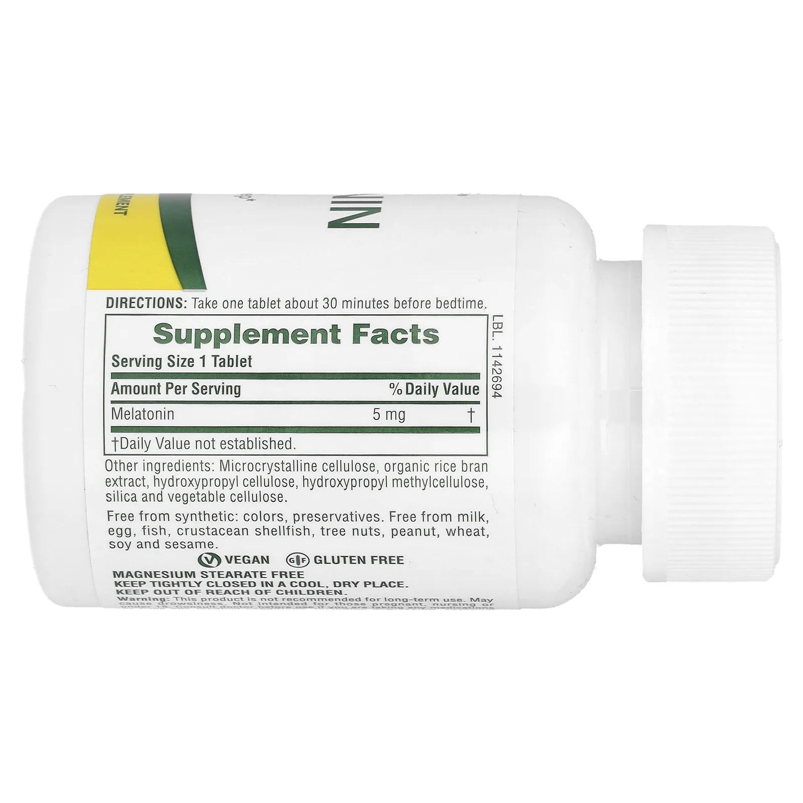 NaturesPlus, Мелатонин, 5 мг, 90 таблеток