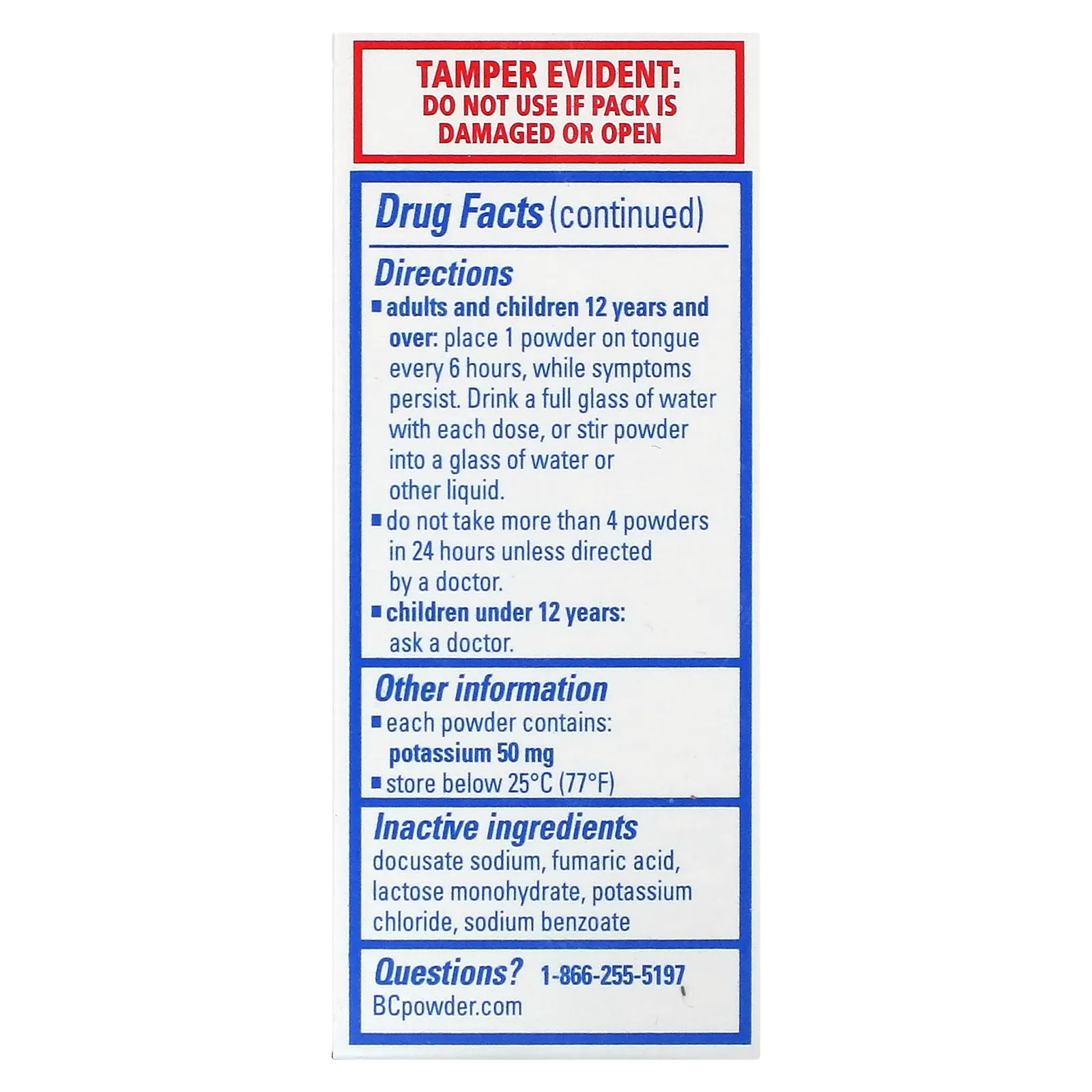 BC, порошок для быстрого обезболивания, головная боль и ломота в теле, 50 пакетиков