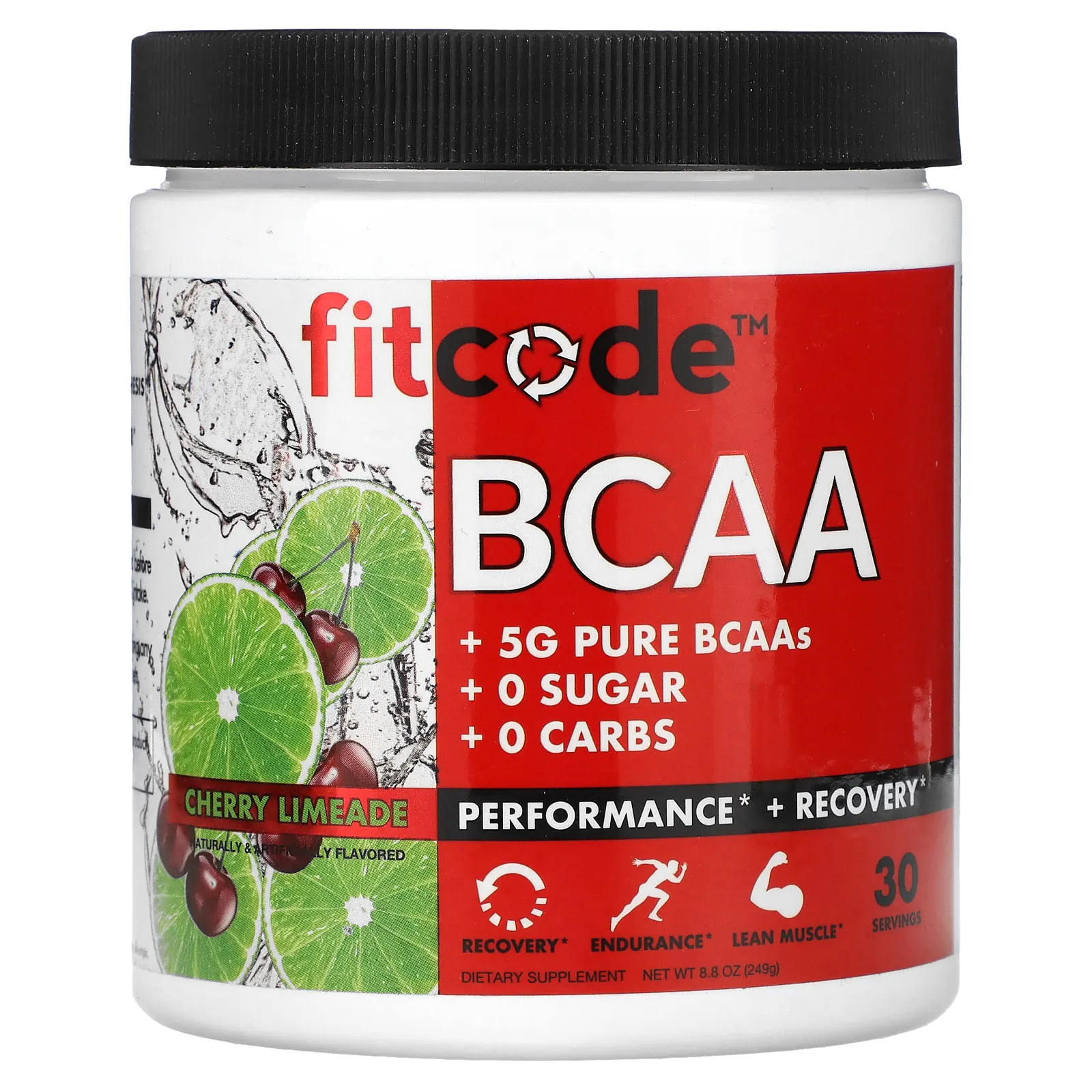 fitcode, BCAA, вишневый лаймад, 5 г, 249 г (8,8 унции)