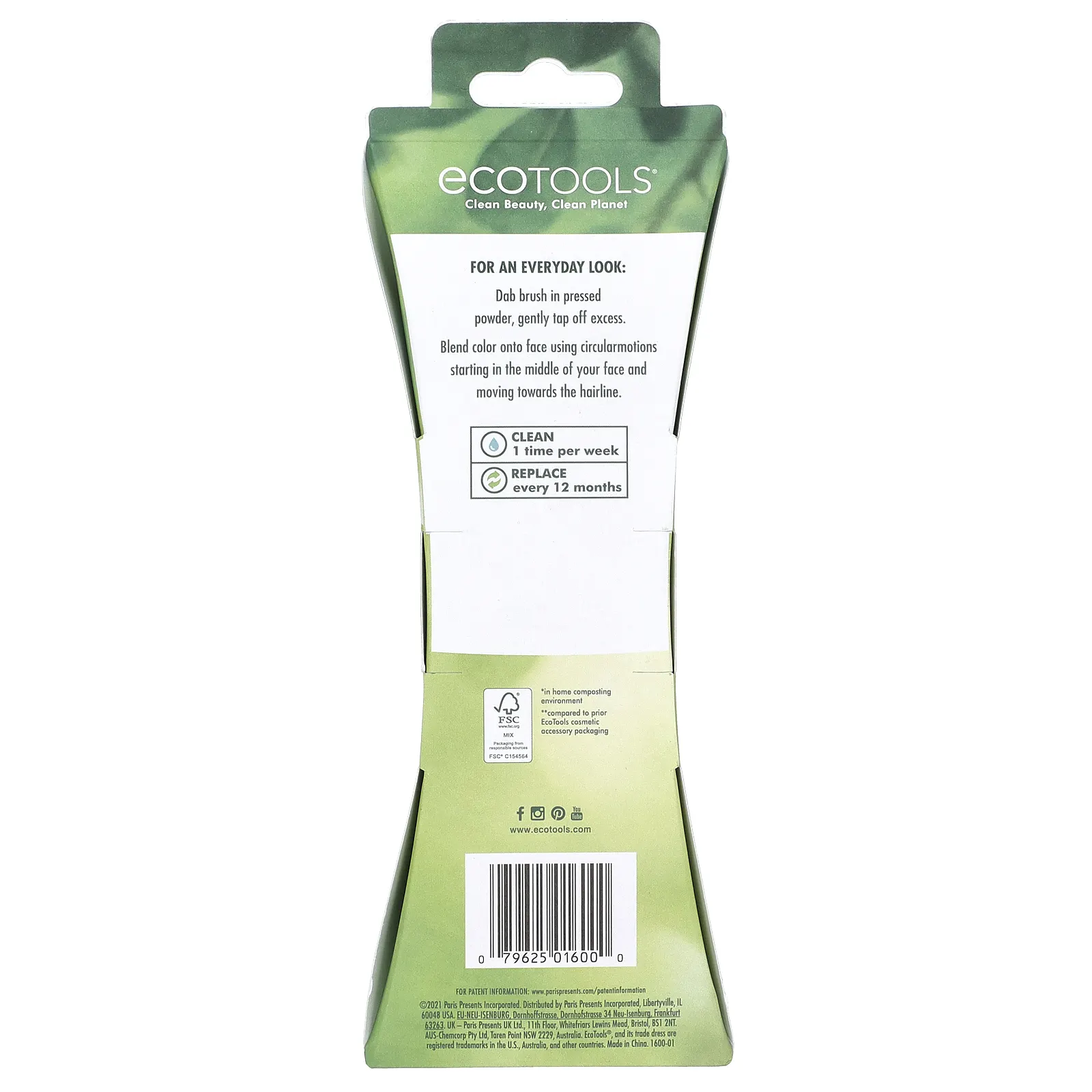 EcoTools, кисть для нанесения пудры, 1 шт.