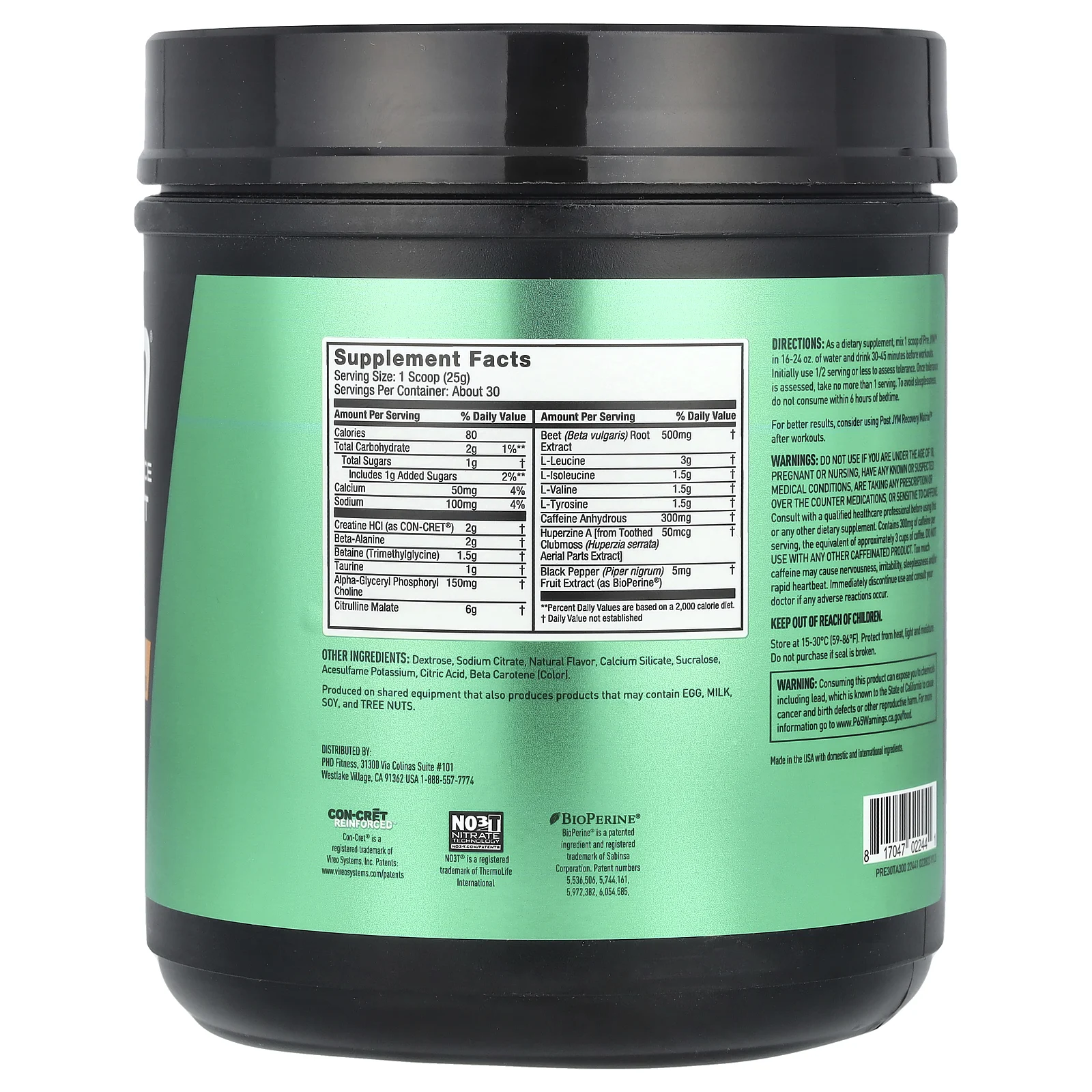 JYM Supplement Science, Pre JYM, высокоэффективный предтренировочный продукт, мандарин, 750 г (1,65 фунта)