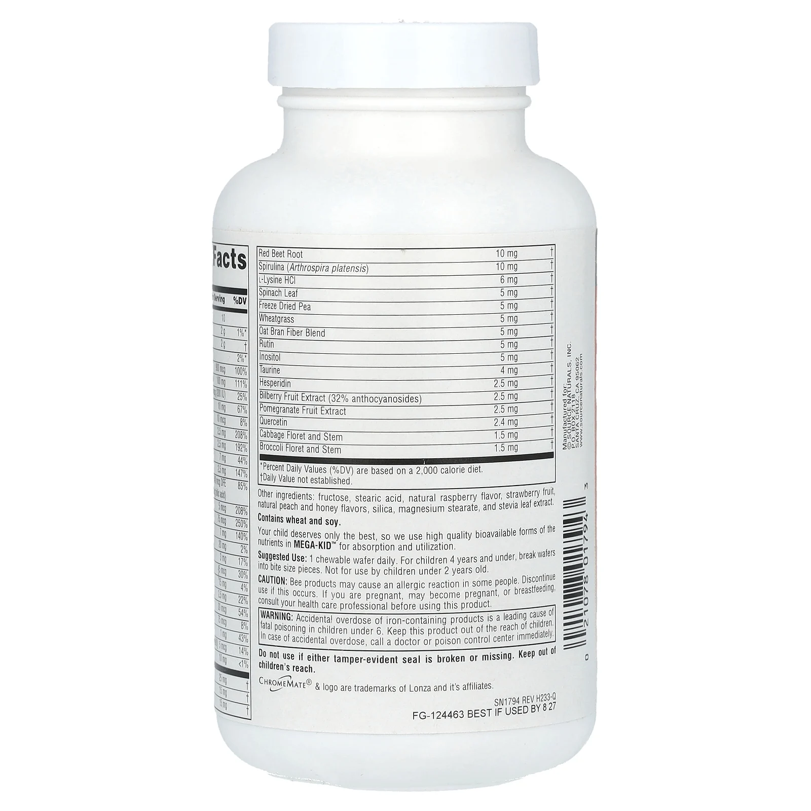 Source Naturals, Mega-Kid, жевательные мультивитамины, для детей от 2 до 10 лет, вкус натуральных ягод, 60 жевательных таблеток