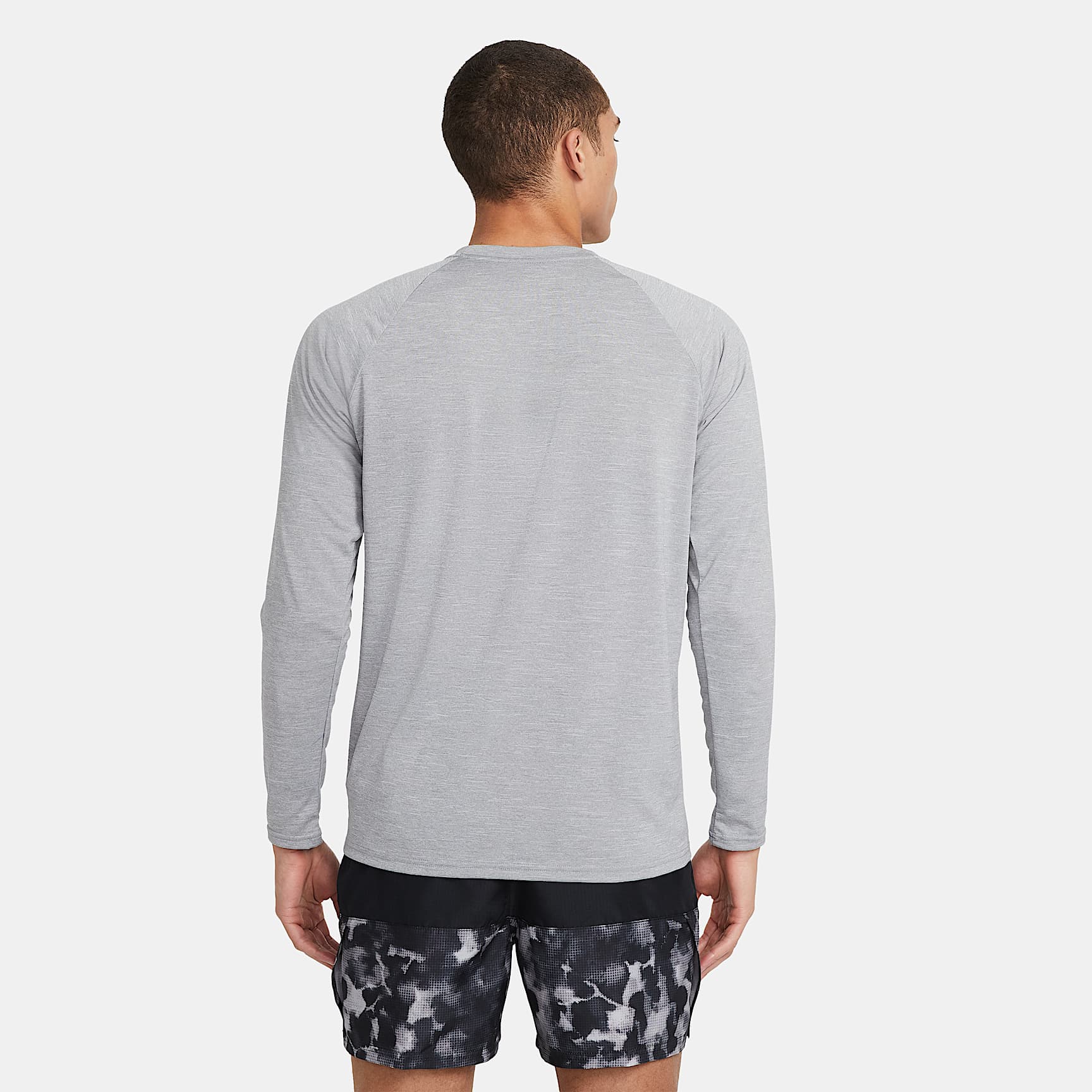 Nike Men's Heathered Long-Sleeve Hydroguard Swim Shirt