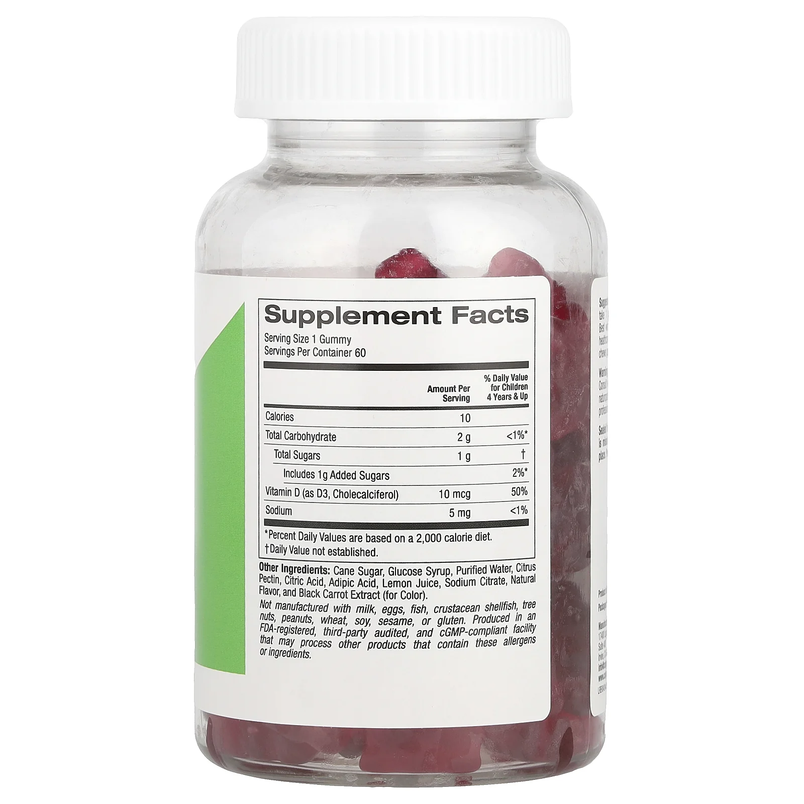California Gold Nutrition, витамин D3 для детей, без желатина, натуральный клубничный вкус, 60 вегетарианских жевательных таблеток